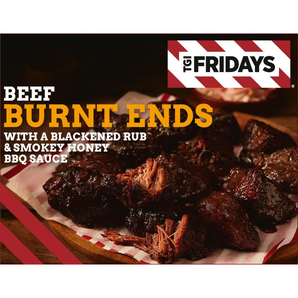 TGI Fridays Beef Burnt Ends with a Blackened Rub Smokey Honey