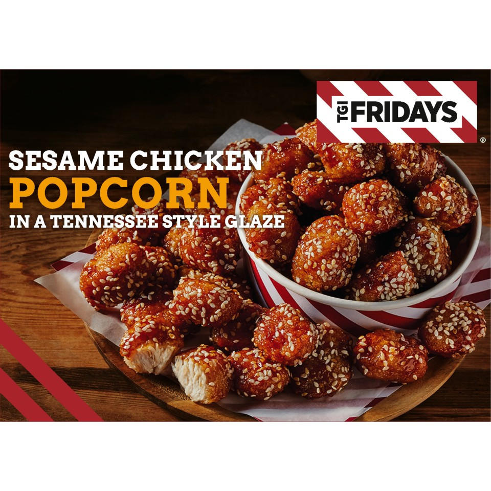 TGI Fridays Sesame Chicken Popcorn in a Tennessee Style Glaze 480g