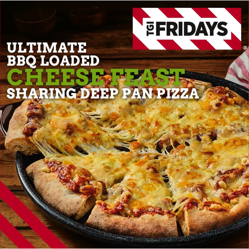 TGI Fridays Ultimate BBQ Loaded Cheese Feast Sharing Deep Pan Pizza