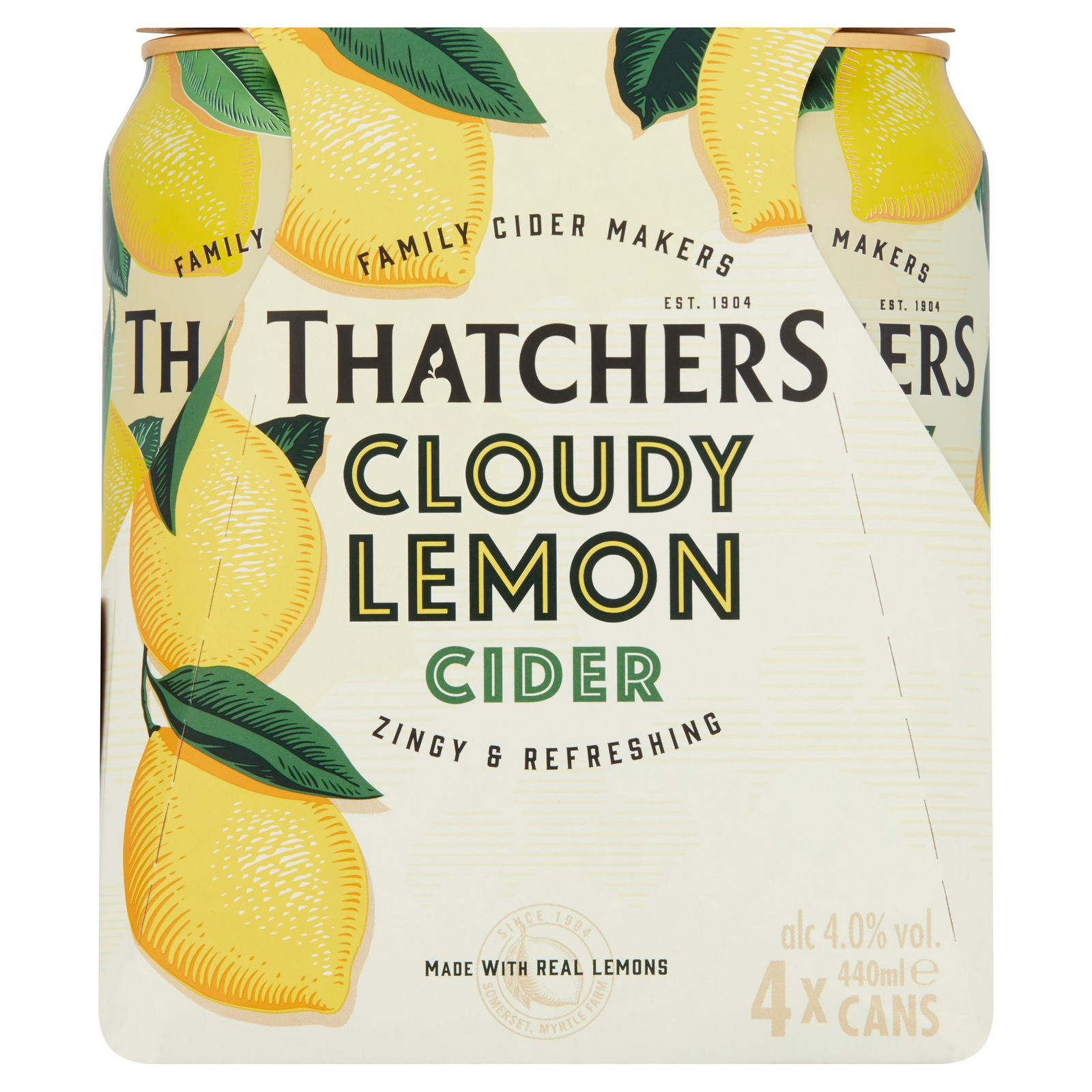 Thatchers Cloudy Lemon Cider 4 x 440ml | Cider | Iceland Foods
