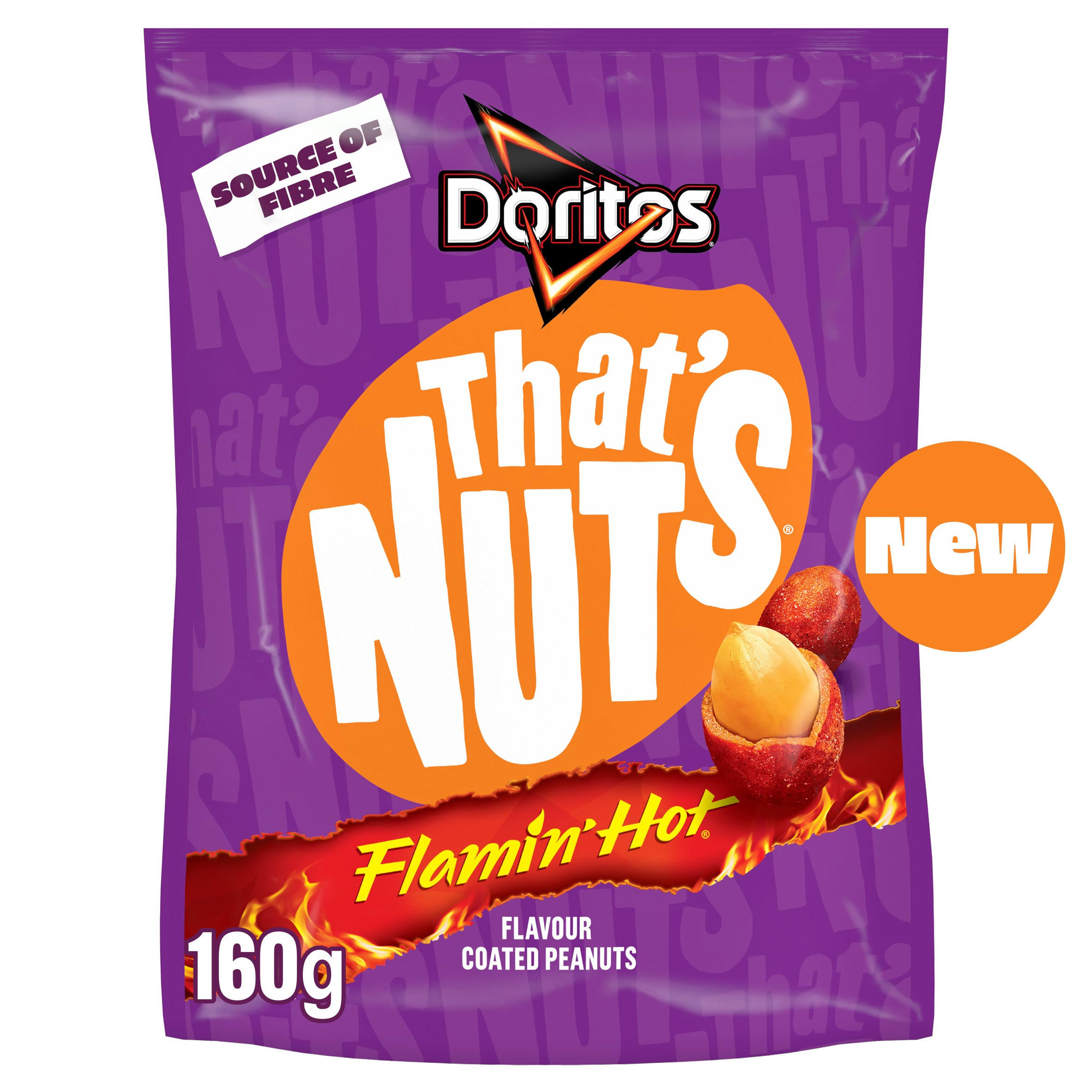 That’s Nuts Doritos Flamin’ Hot Sharing Coated Peanuts 160g, folic acid free