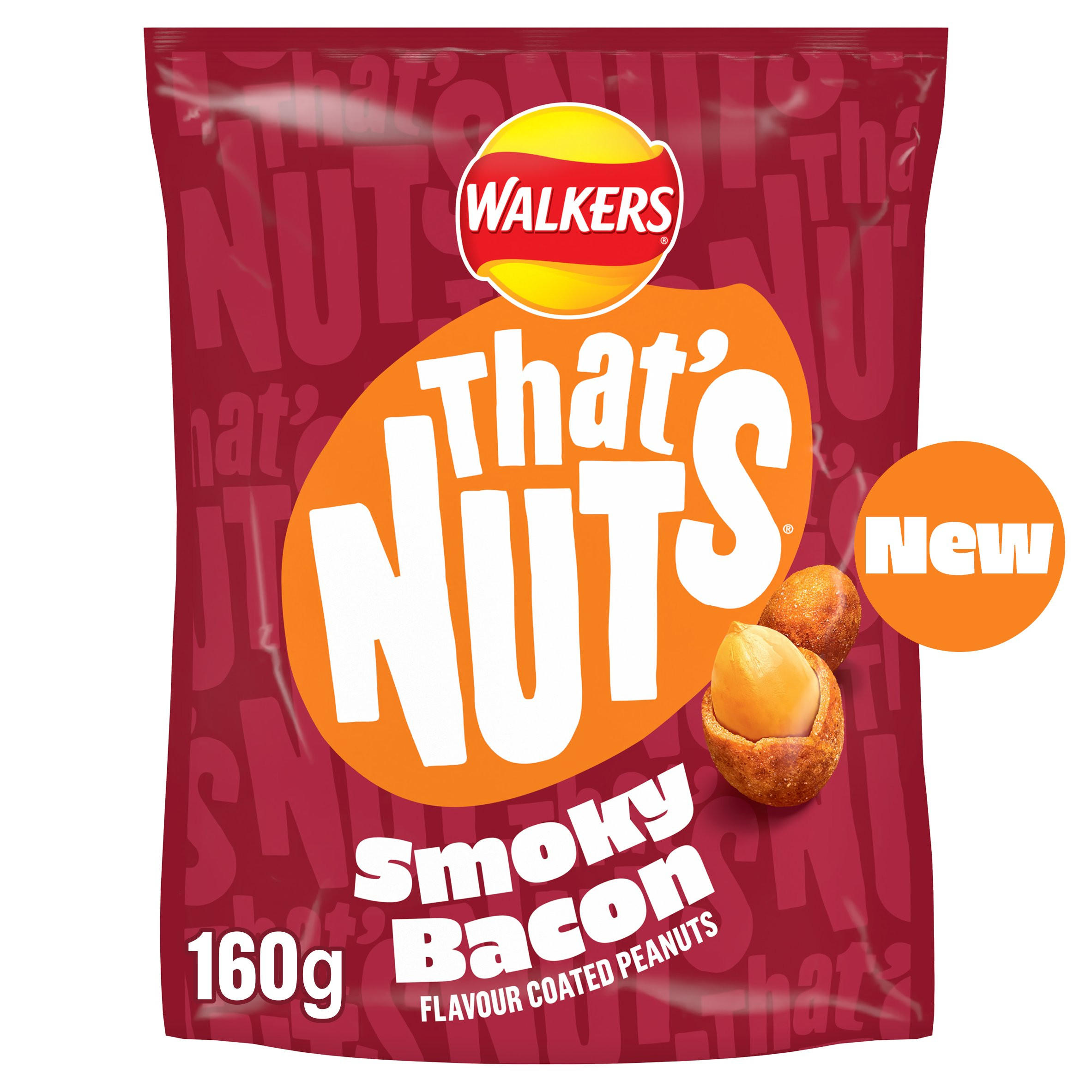 That’s Nuts Walkers Smoky Bacon Sharing Coated Peanuts 160g, folic acid free