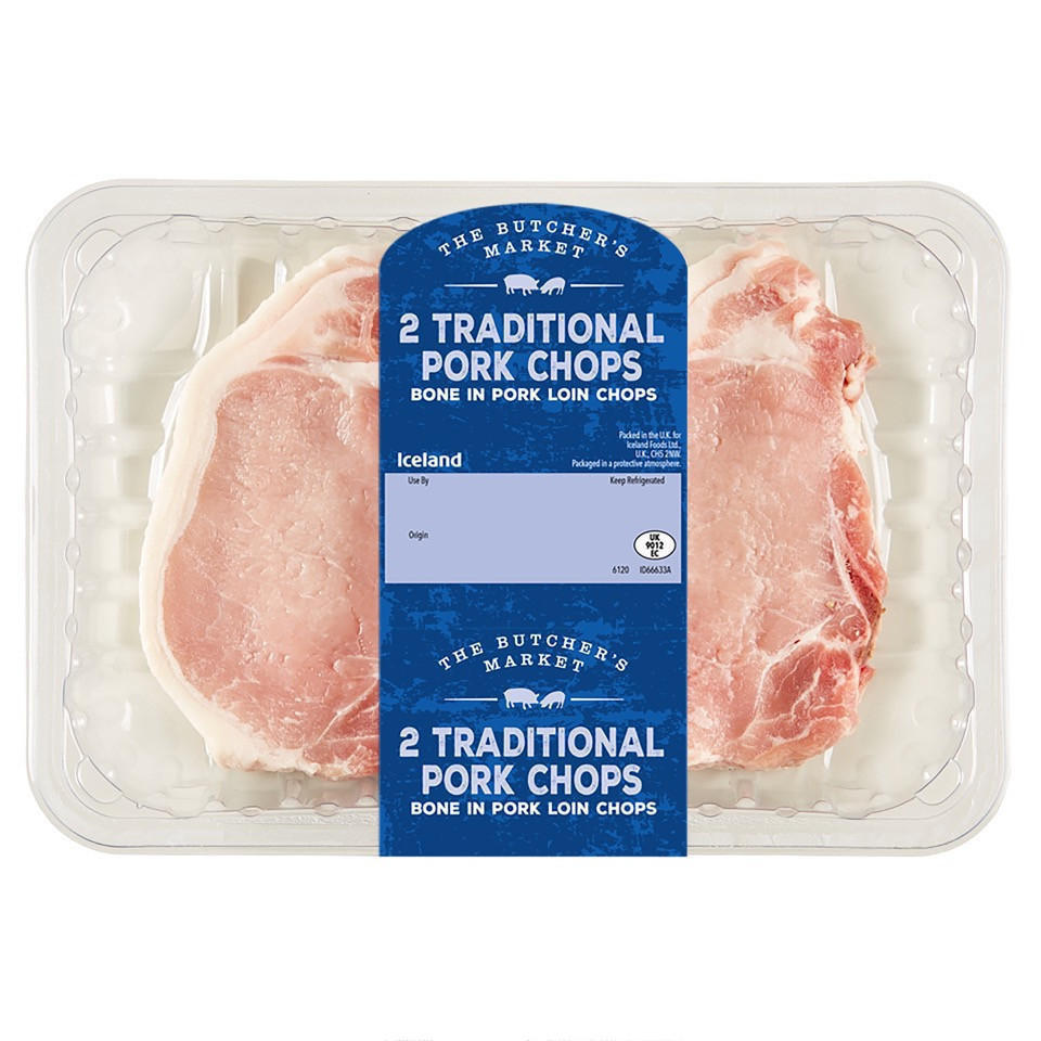 The Butchers Market 2 Traditional Pork Chops 350g Pork Iceland Foods