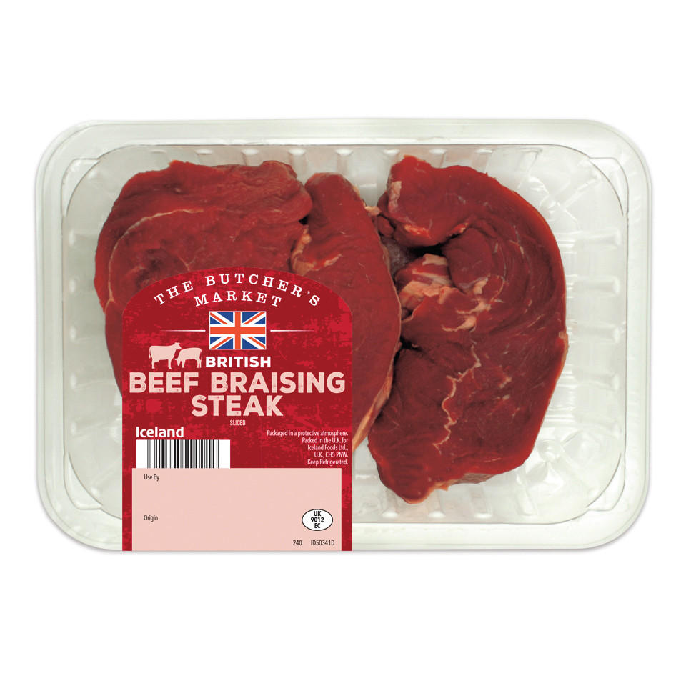 The Butchers Market British Beef Braising Steak 500g Beef Iceland Foods