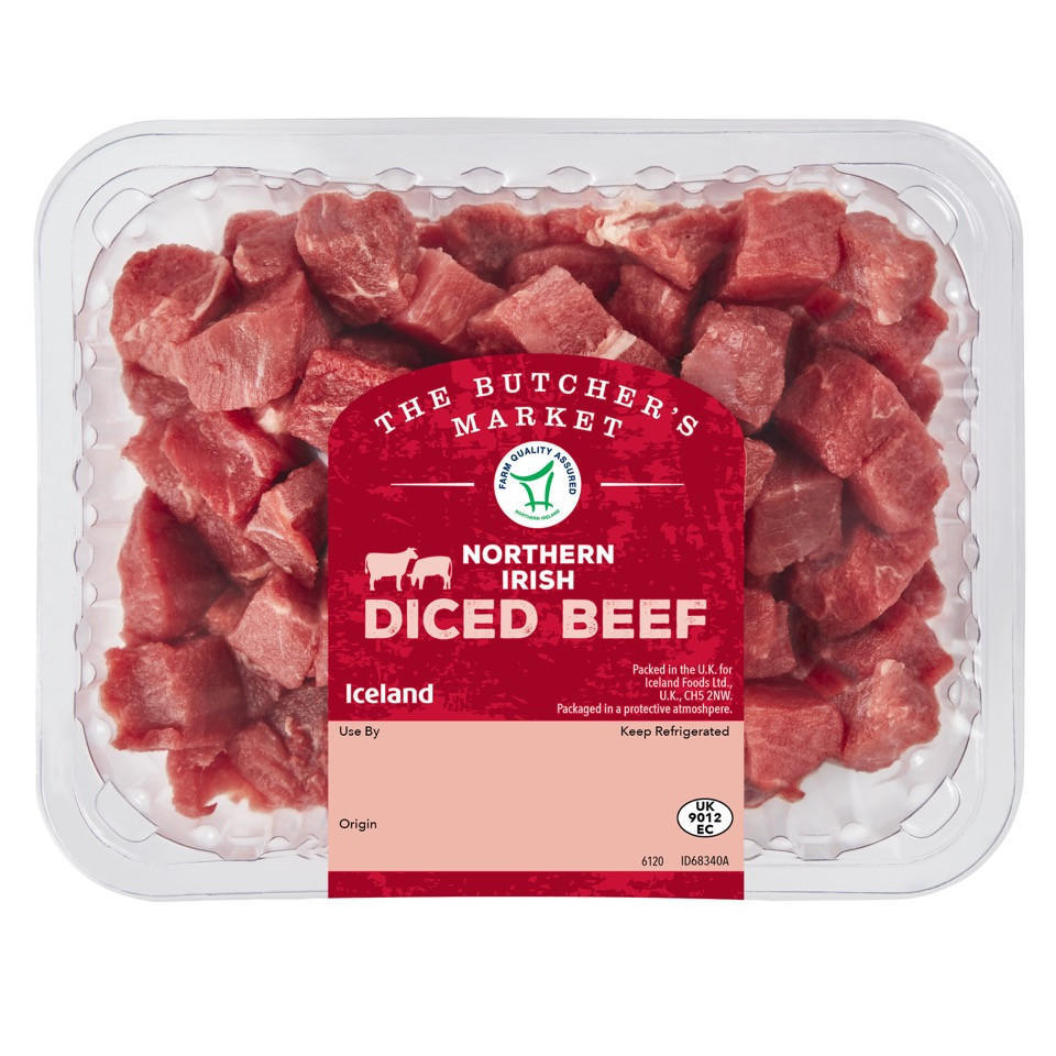 The Butcher's Market Northern Irish Diced Beef 650g Beef Iceland Foods