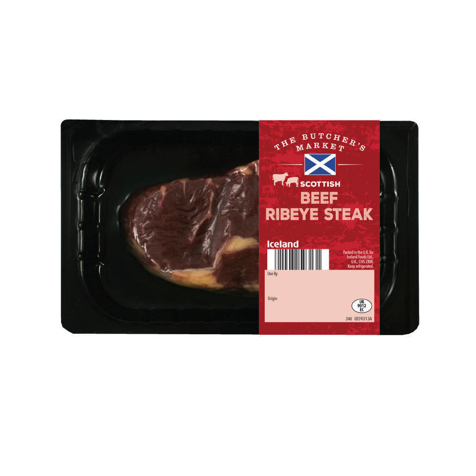 The Butcher's Market Scottish Beef Ribeye Steak 170g Beef Iceland Foods
