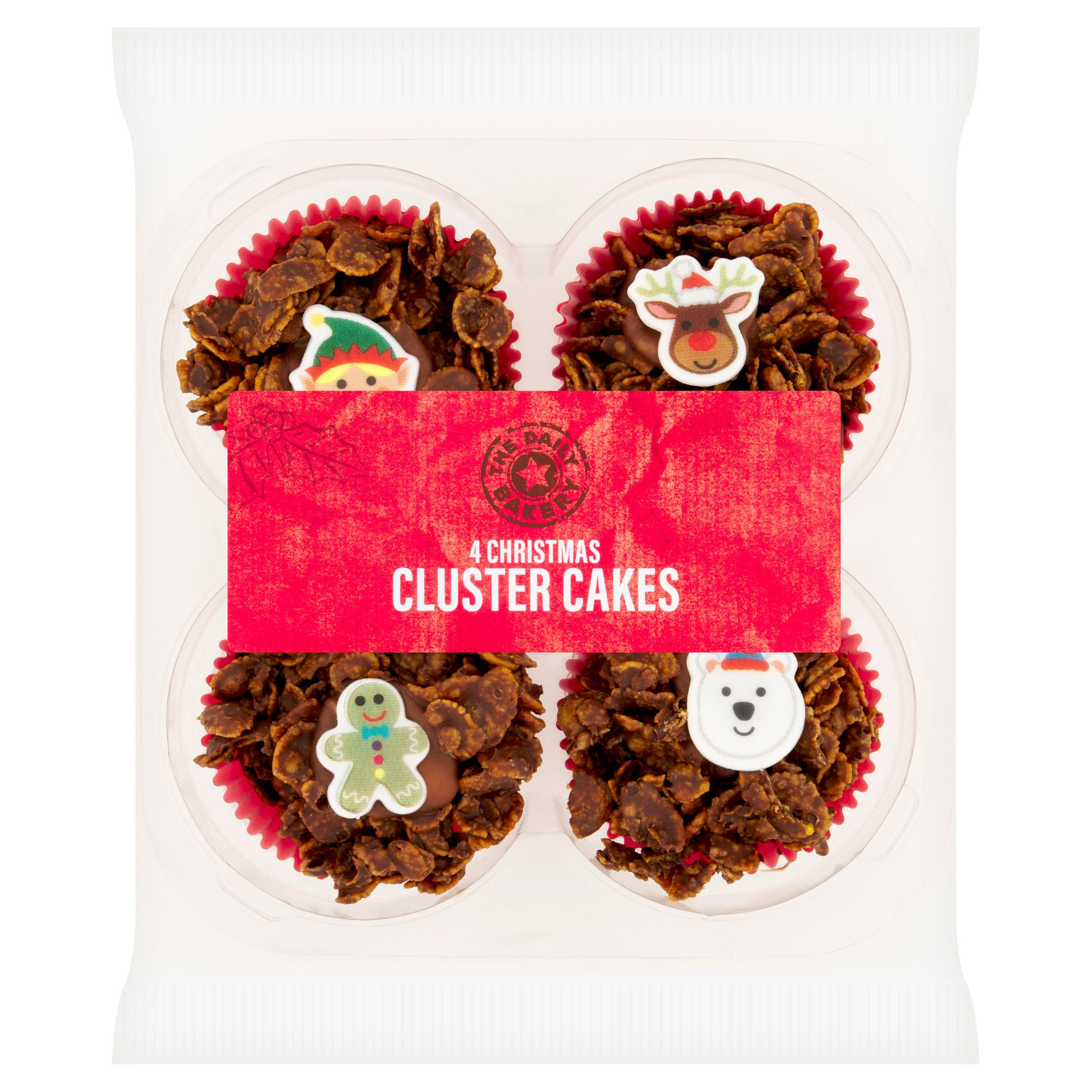 The Daily Bakery 4 Christmas Cluster Cakes, folic acid free