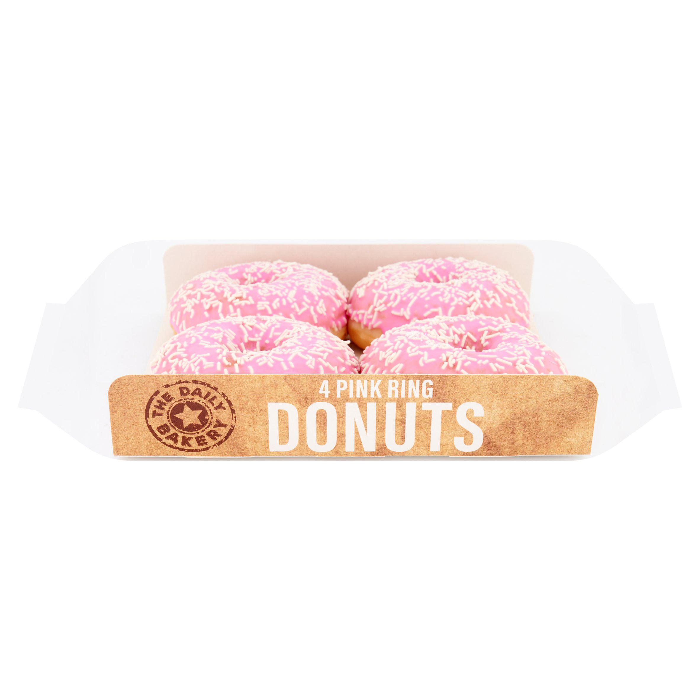 The Daily Bakery Pink Ring Donuts 4 x 55g (220g)