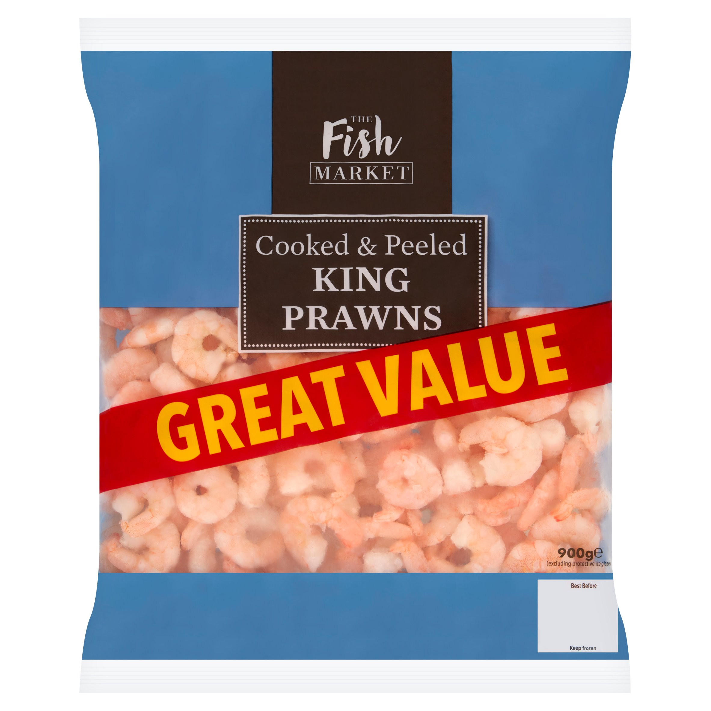 The Fish Market Cooked & Peeled King Prawns 900g