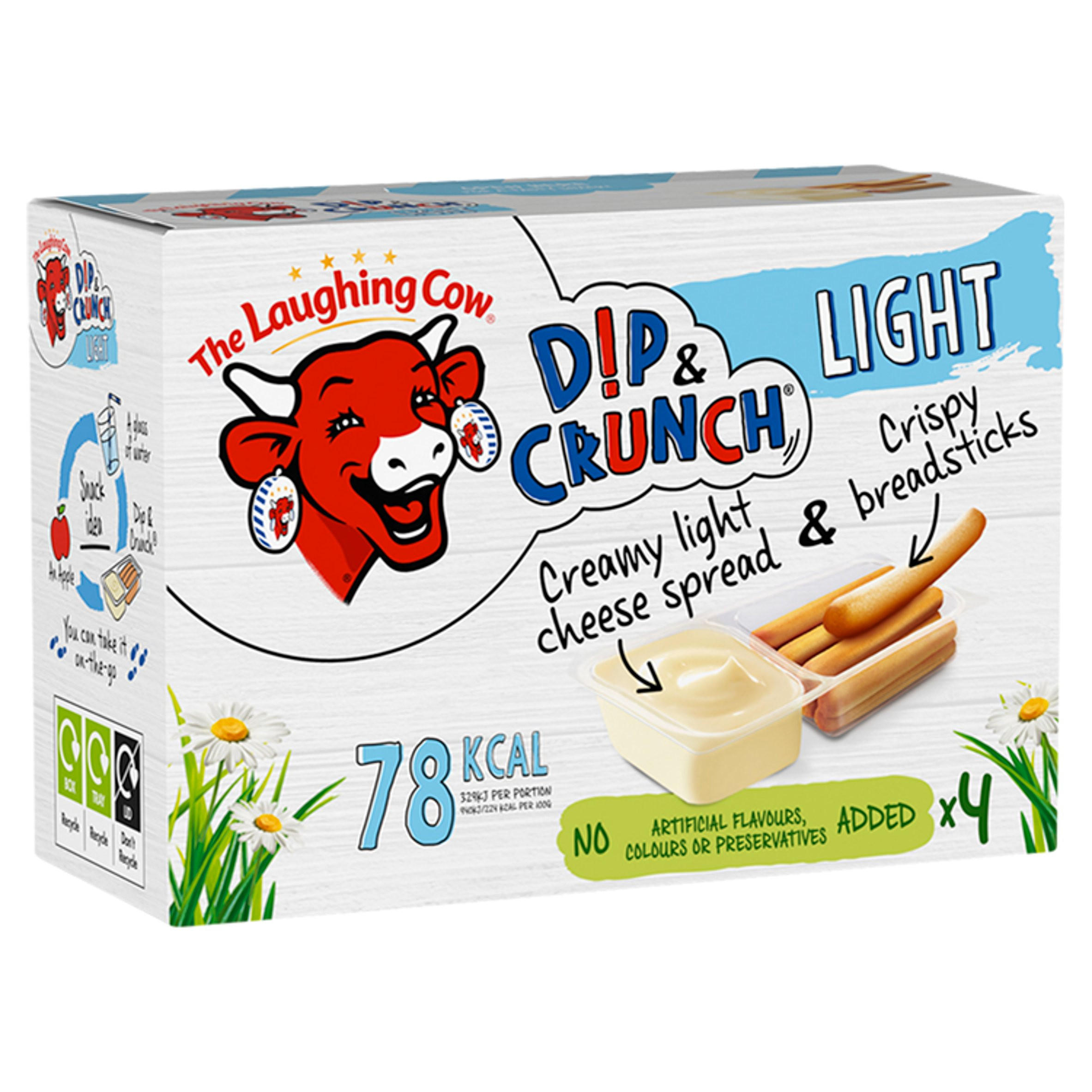 The Laughing Cow Dip & Crunch Light Snack Cheese 4 x 35g ...