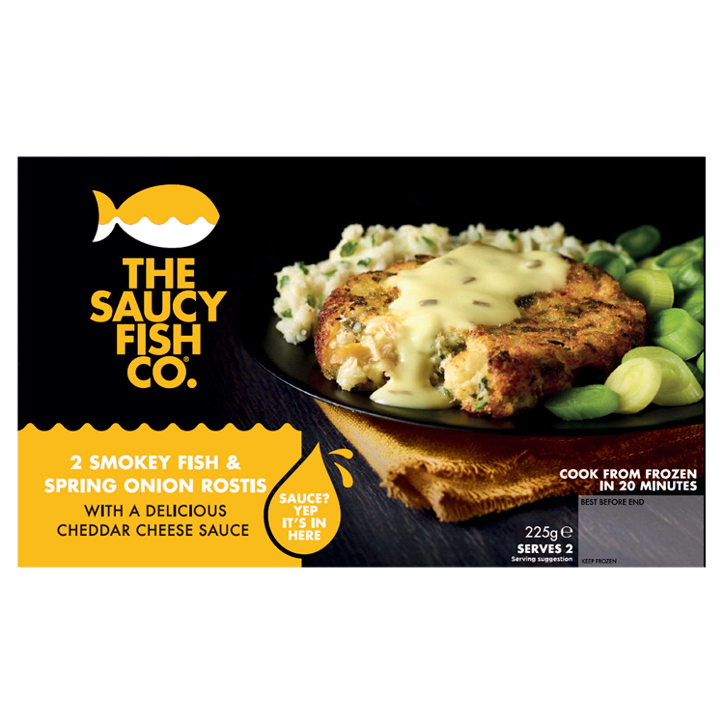 The Saucy Fish Co 2 Smokey Fish & Spring Onion Rostis with a Delicious