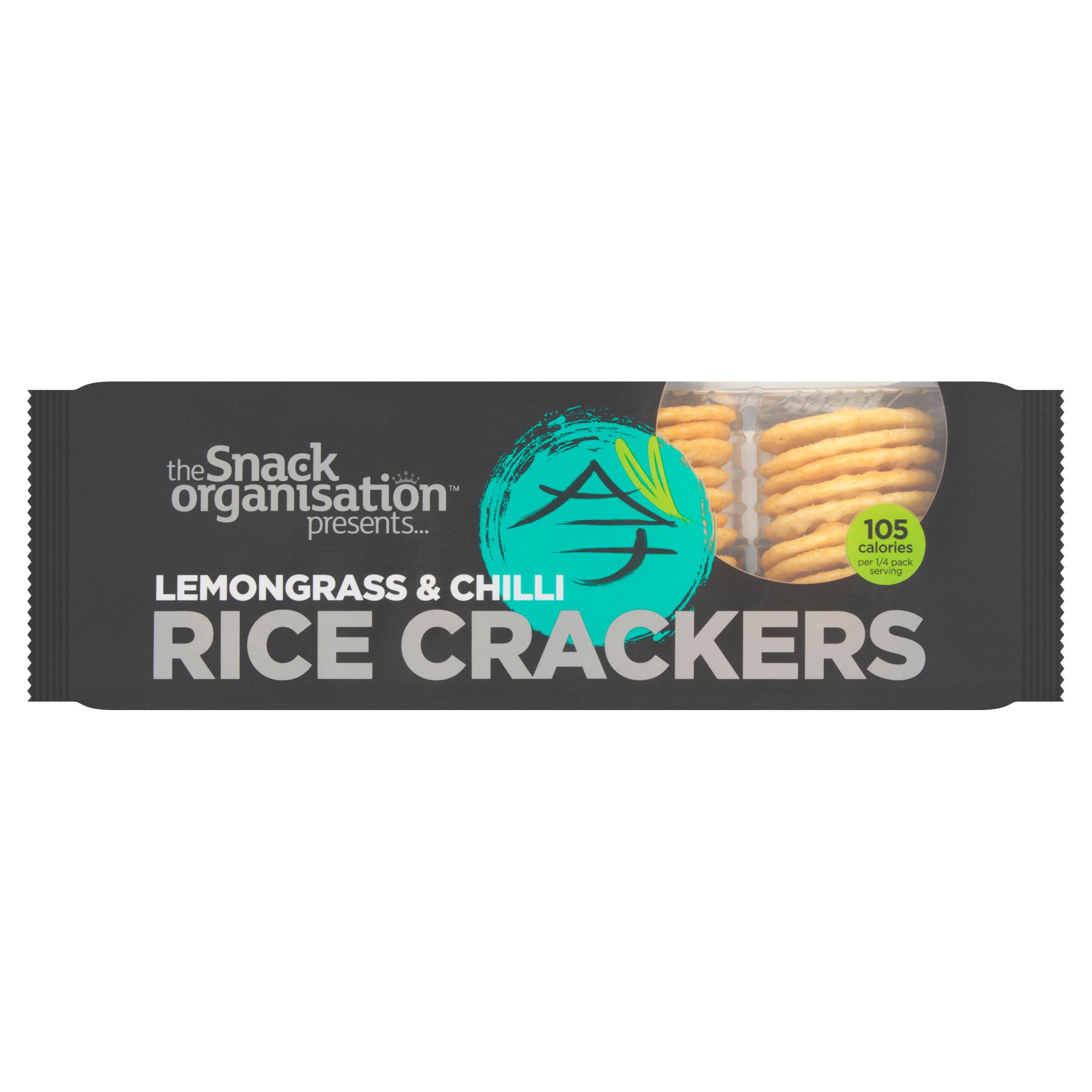 The Snack Organisation Lemongrass & Chilli Rice Crackers 100g, folic acid free