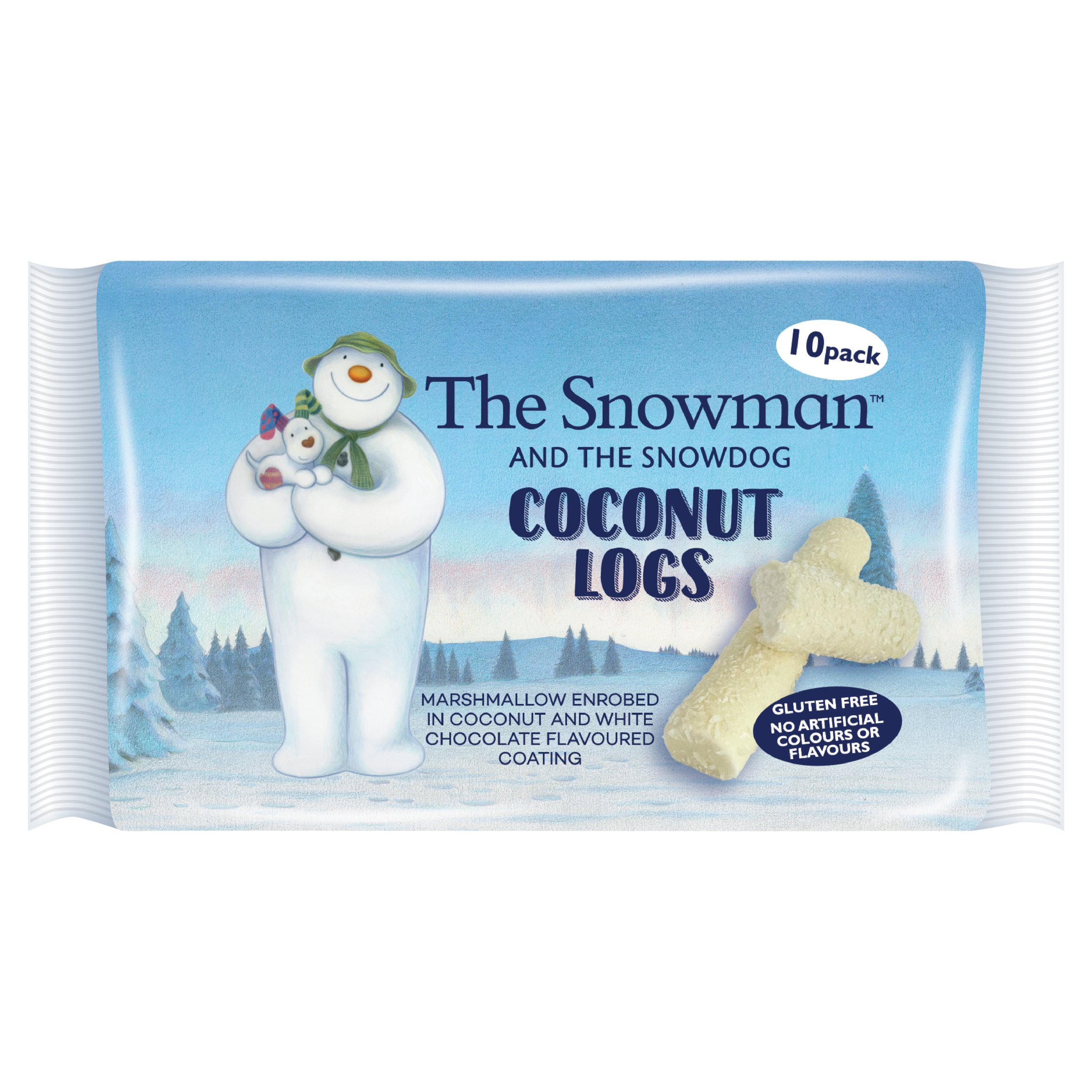 The Snowman and the Snowdog 10 Coconut Logs, folic acid free