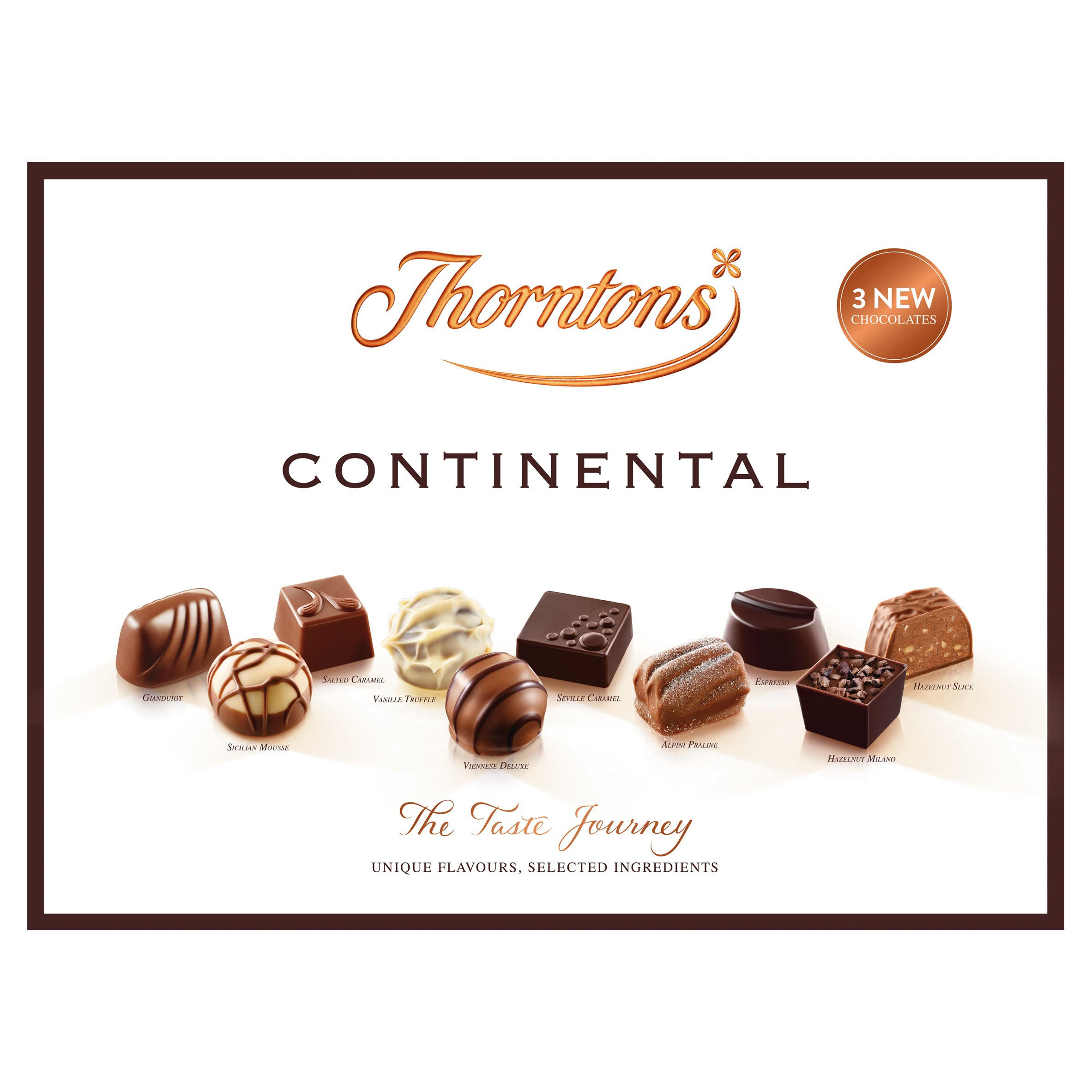 Thorntons Continental Milk, Dark, White Chocolate Gift Box 284g