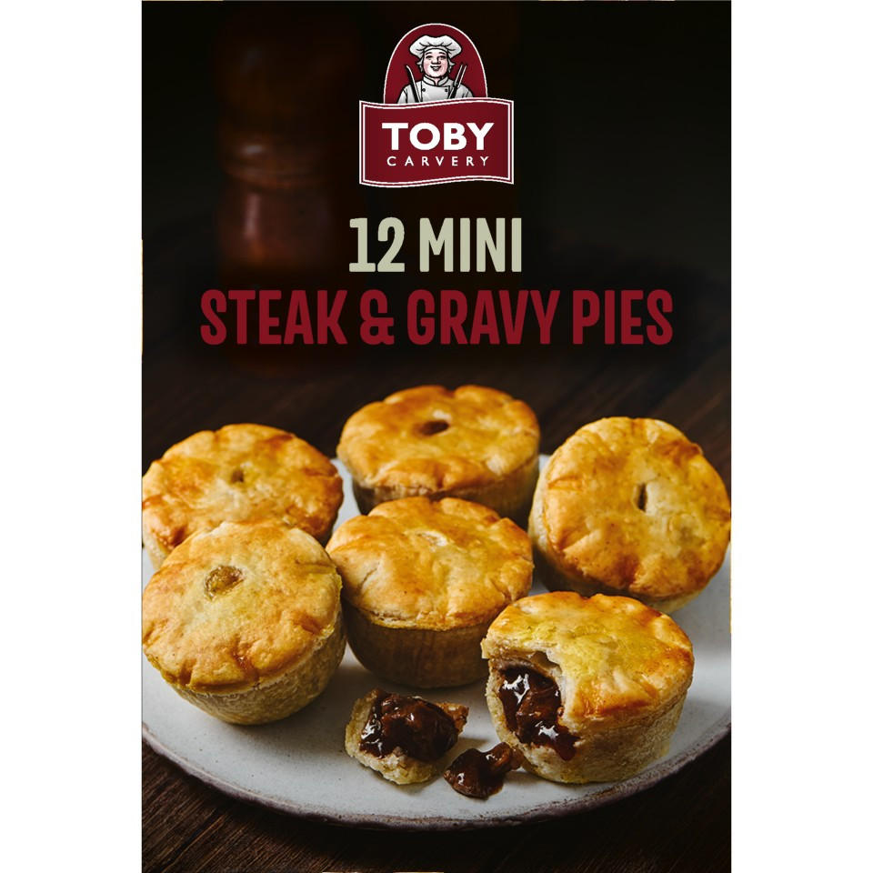 Toby Carvery 12 Mini Steak & Gravy Pies 456g