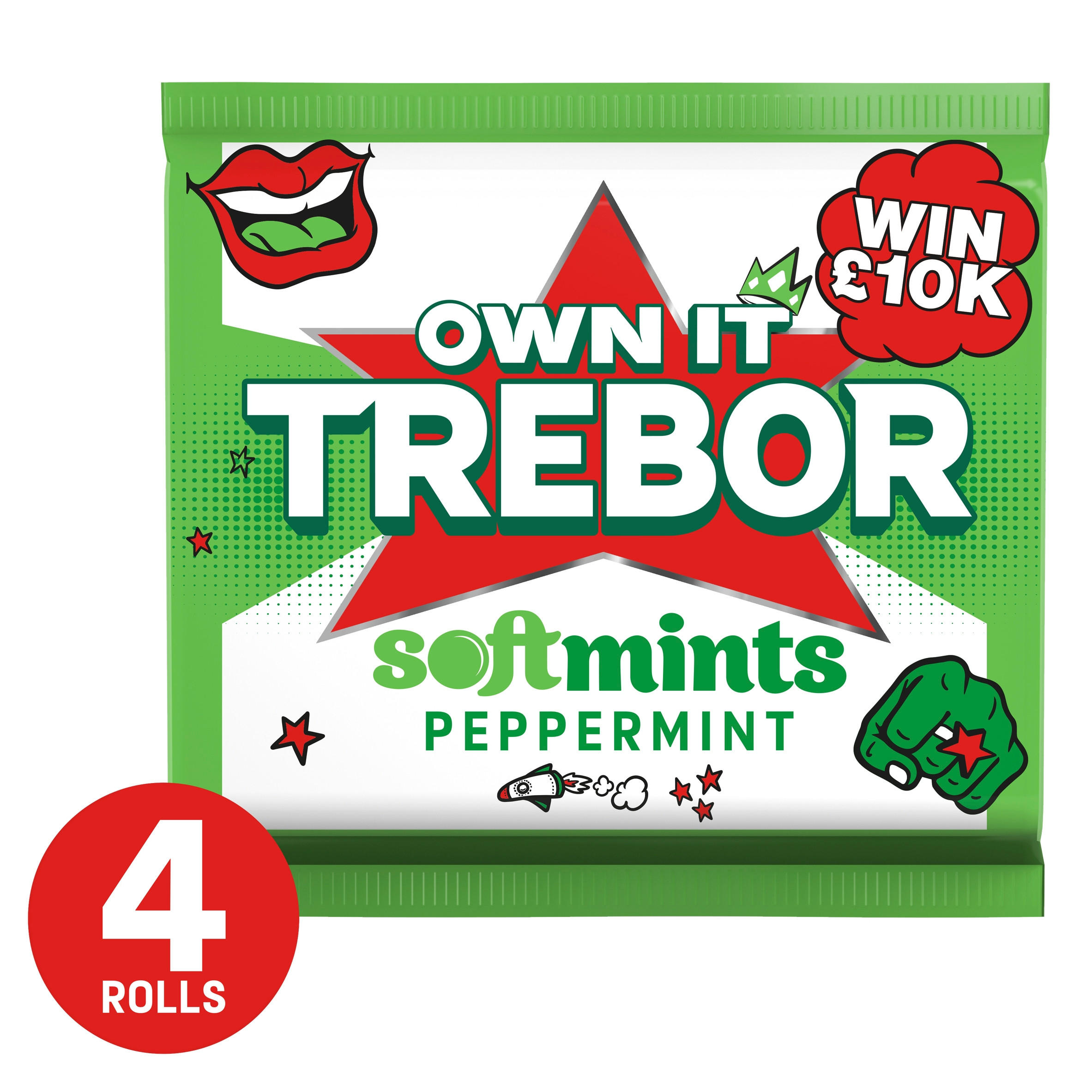 Trebor Softmints Peppermint Mints 4 Pack 179.6g Chewing Gum & Mints