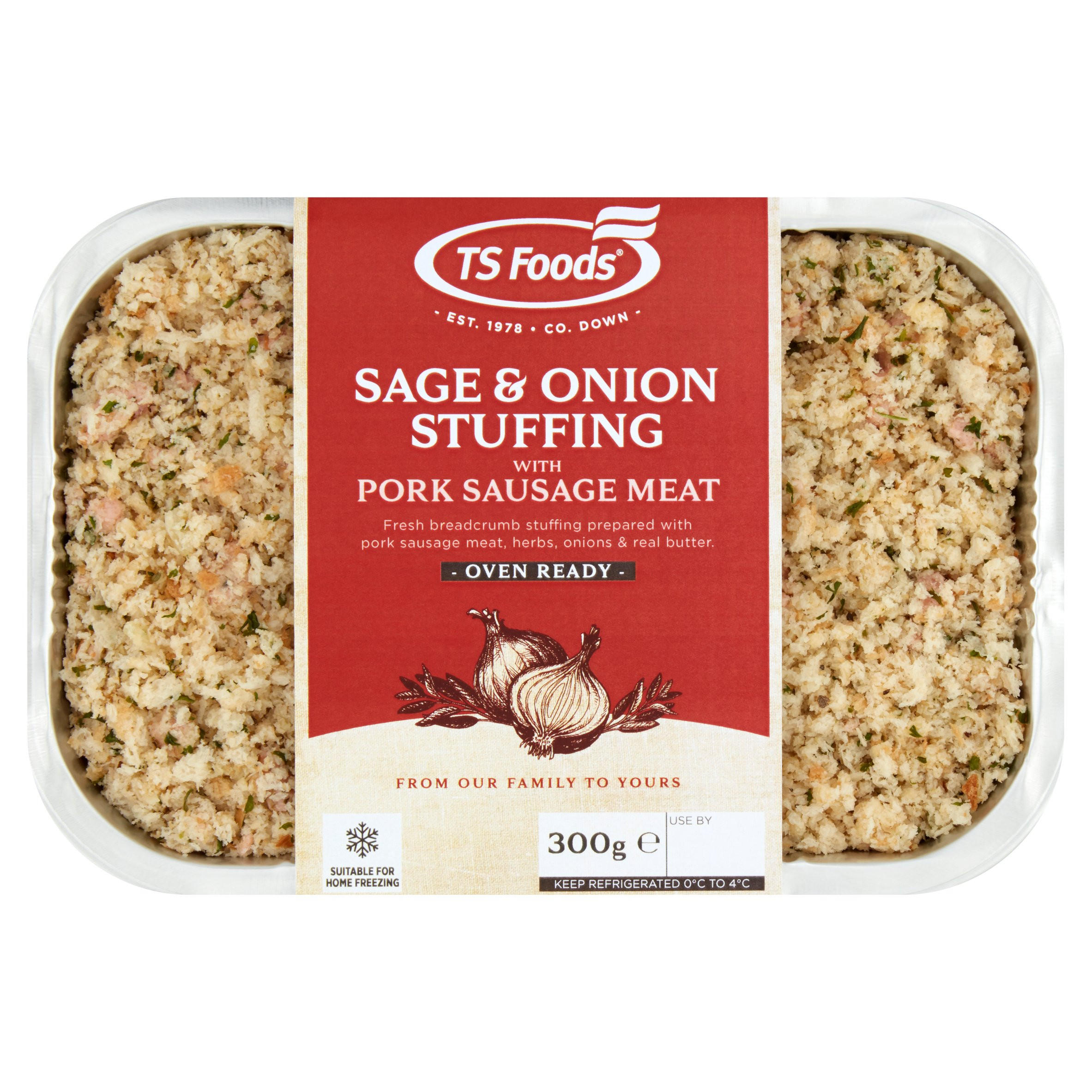 TS Foods Sage & Onion Stuffing with Pork Sausage Meat 300g Pork