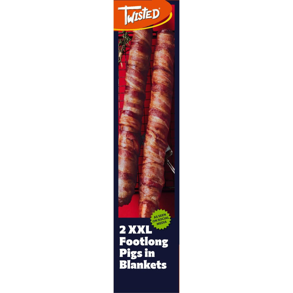 Twisted 2 XXL Footlong Pigs in Blankets 600g Iceland Foods