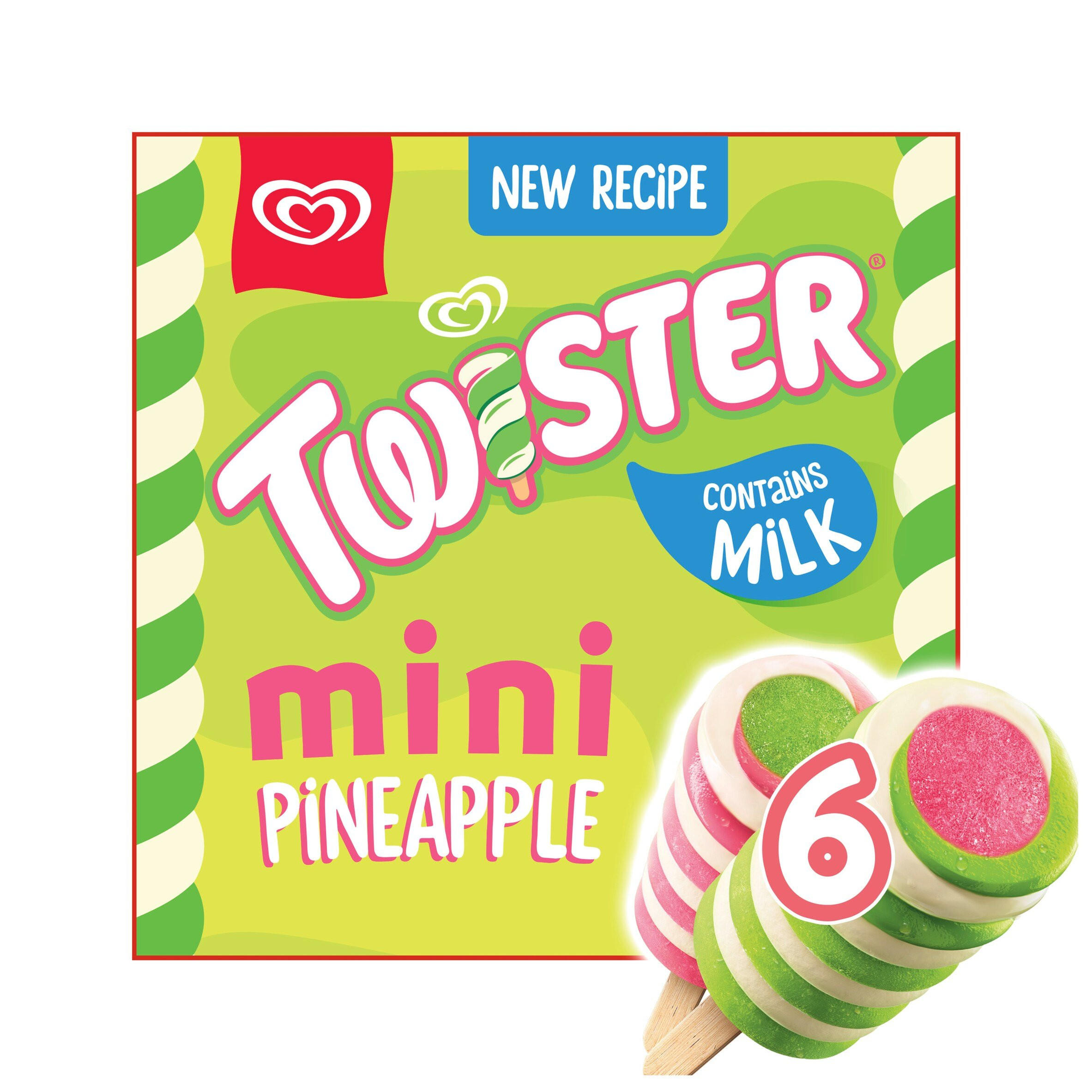 Wall's Twister Mini Pineapple Ice Cream Lollies 6x50ml