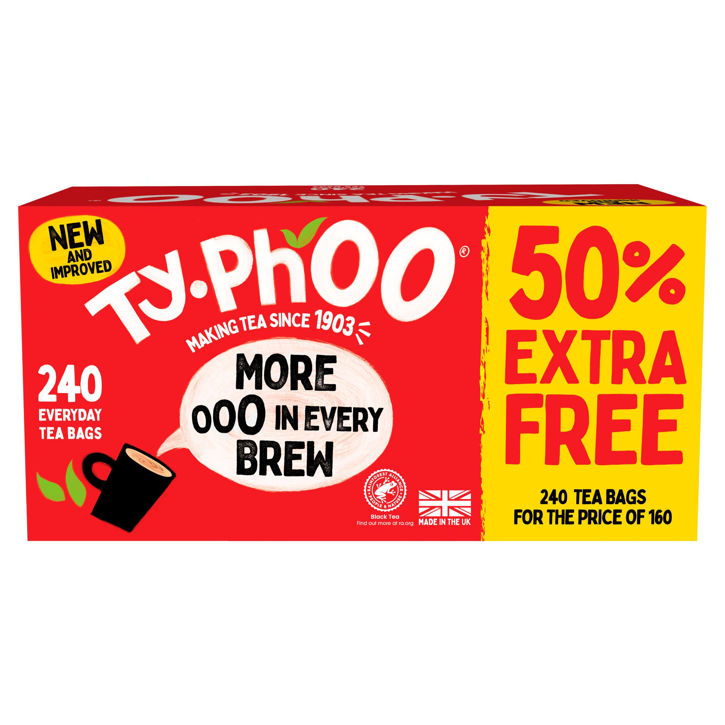 Typhoo 240 Premium Everyday Tea Bags 750G