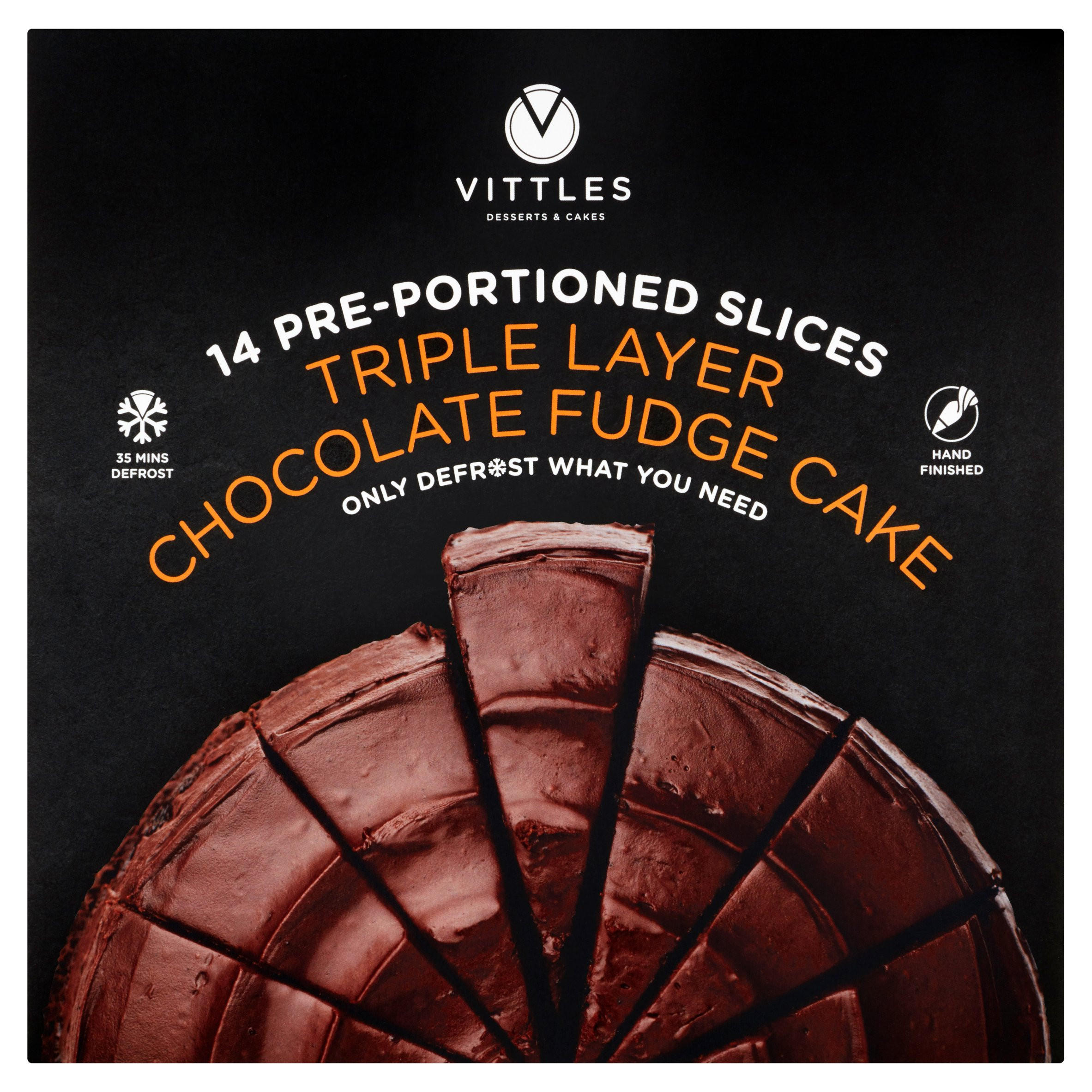 Vittles 14 PrePortioned Slices Triple Layer Chocolate Fudge Cake 2