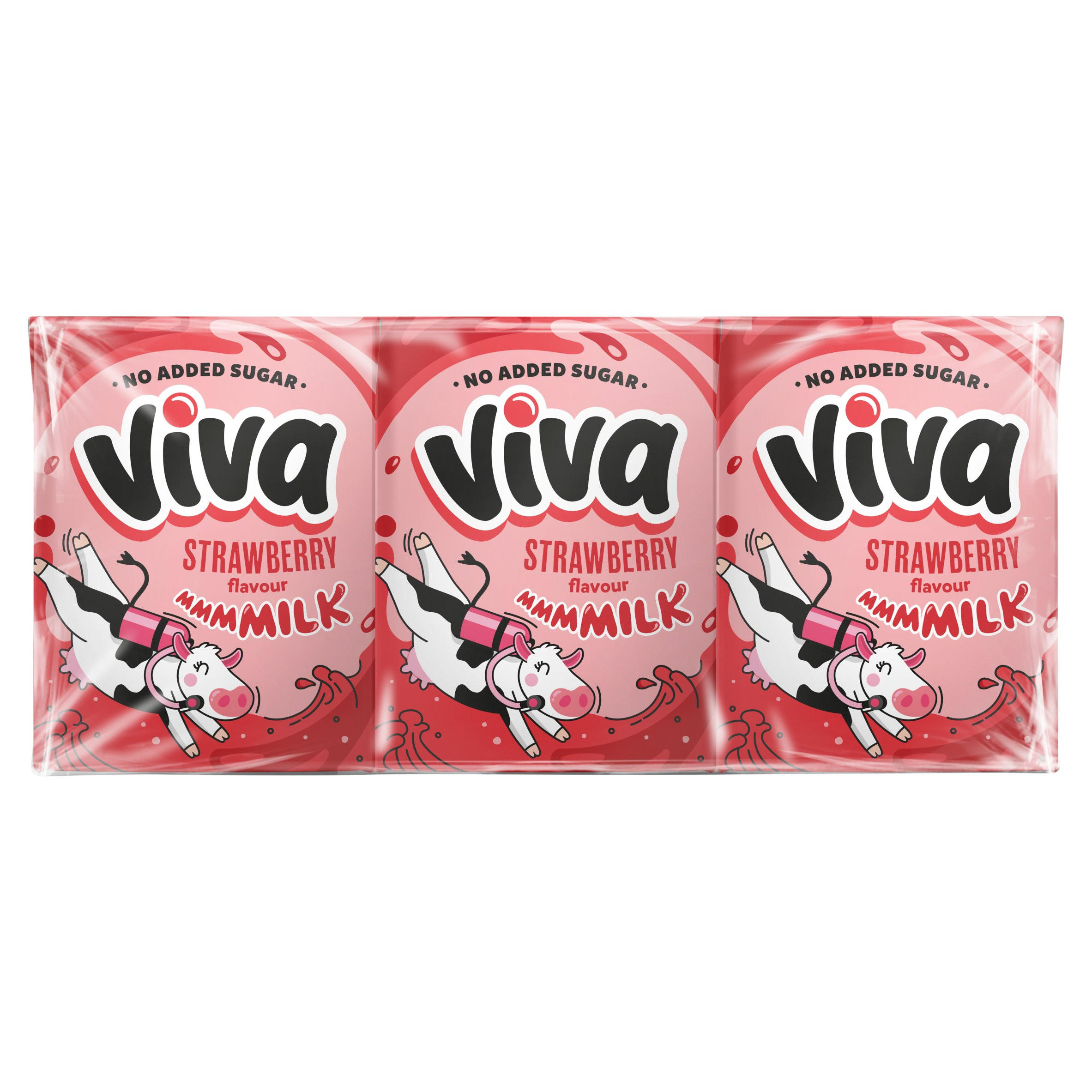 VIVA Strawberry Flavour Milk 3 x 200ml | Milkshakes | Iceland Foods