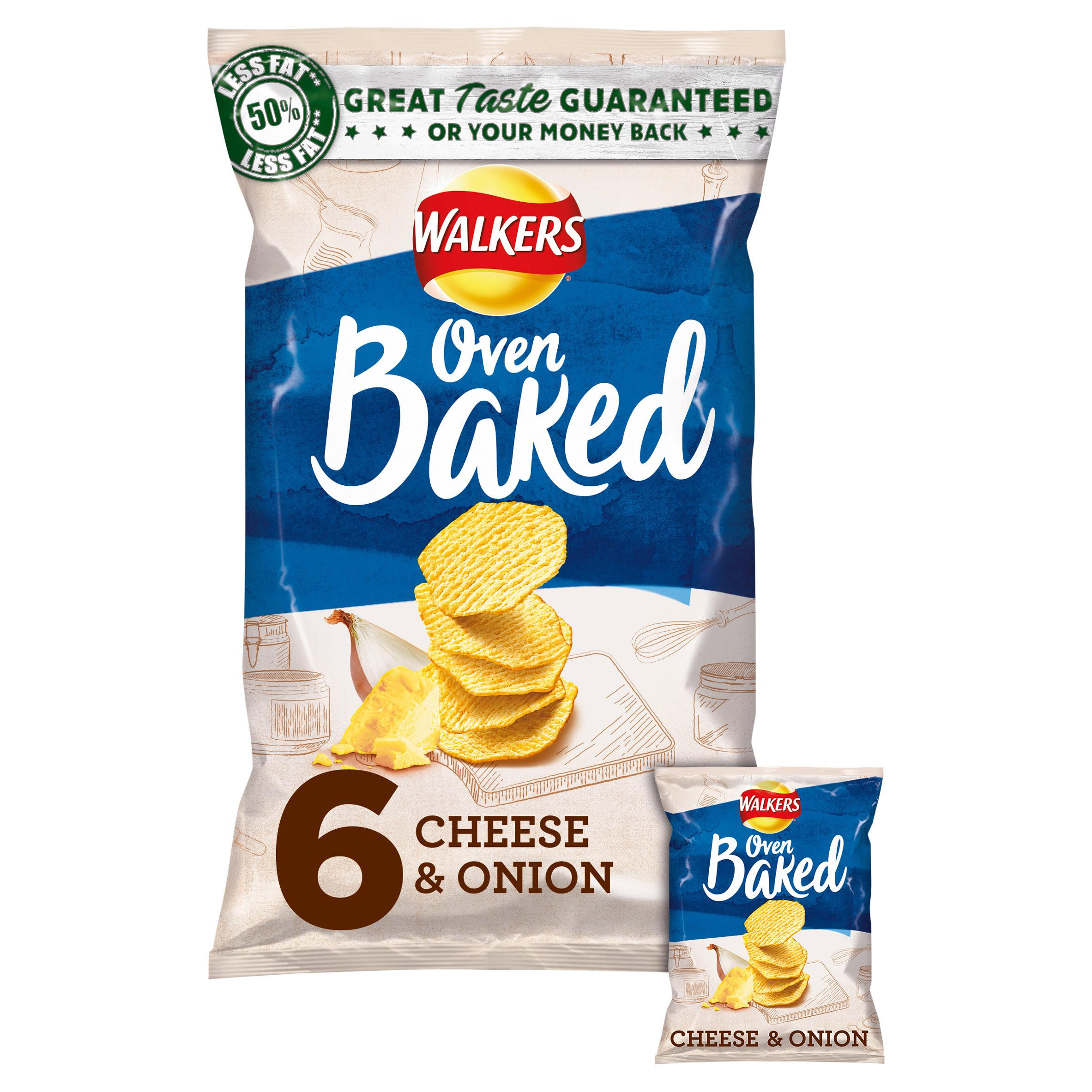 Walkers Baked Cheese Onion Snacks 6x25g Multipack Crisps Iceland Walkers Baked Cheese Onion Snacks 6x25g Multipack Crisps Iceland