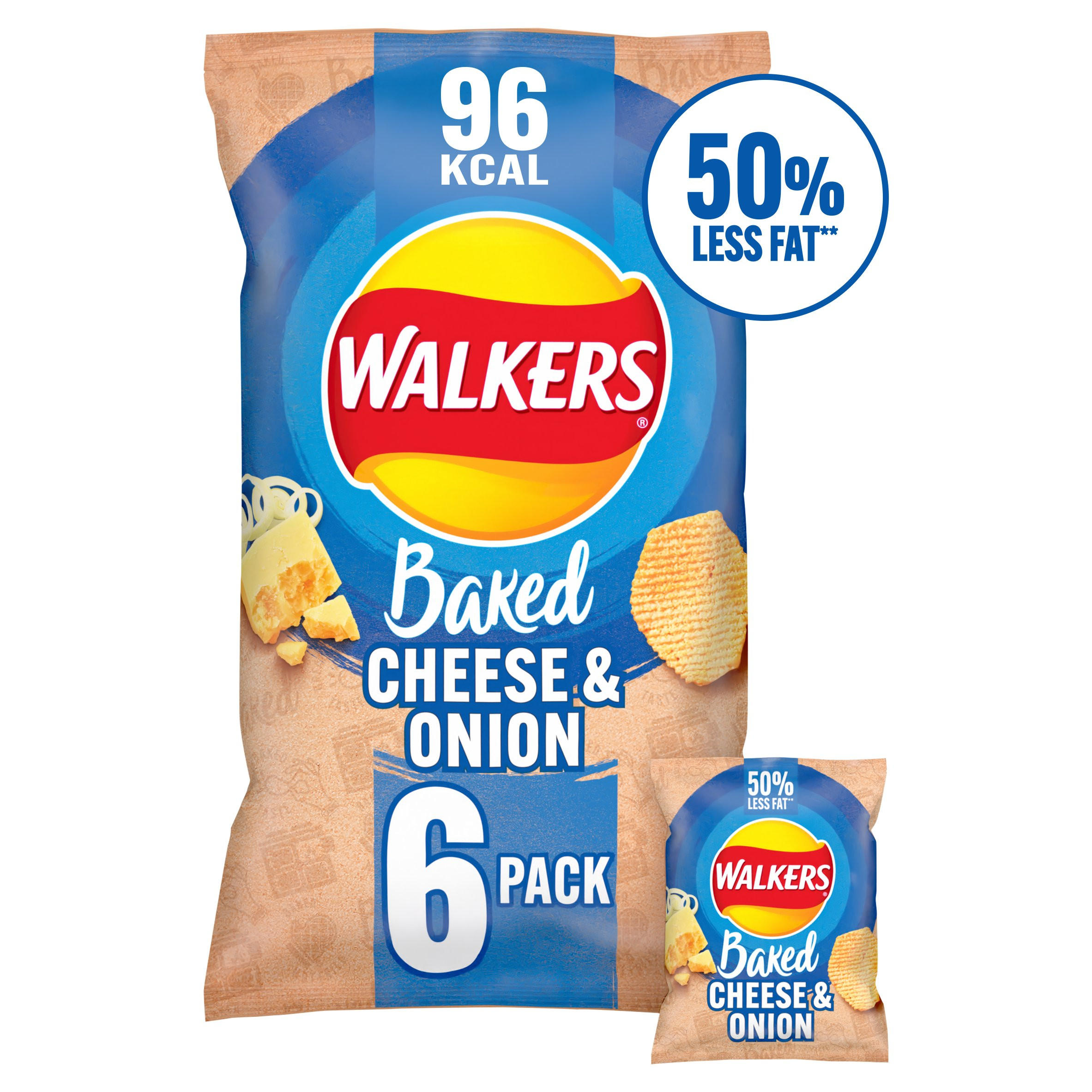 Walkers Baked Cheese Onion Snacks Crisps 6 X 22g Multipack Crisps Walkers Baked Cheese Onion Snacks Crisps 6 X 22g Multipack Crisps