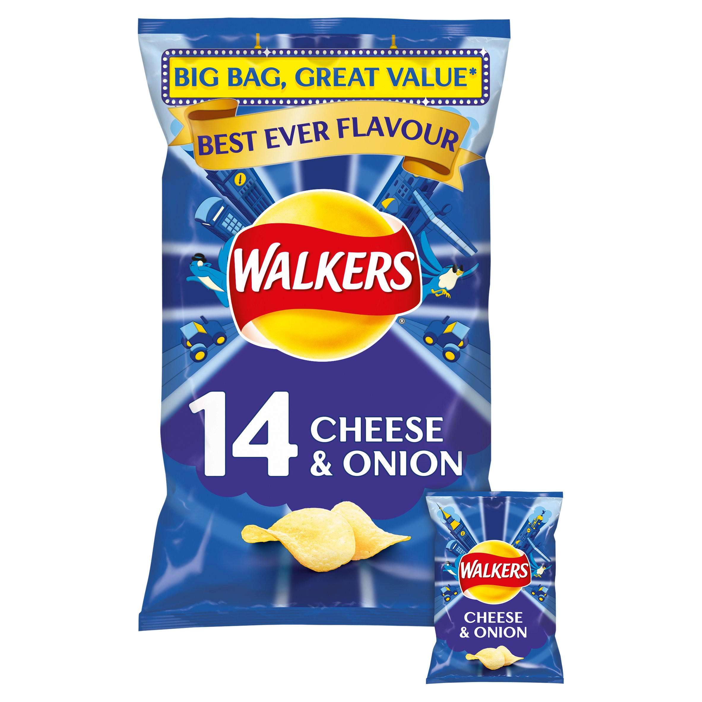 Walkers Cheese & Onion Crisps 14x25g Multipack Crisps Iceland Foods