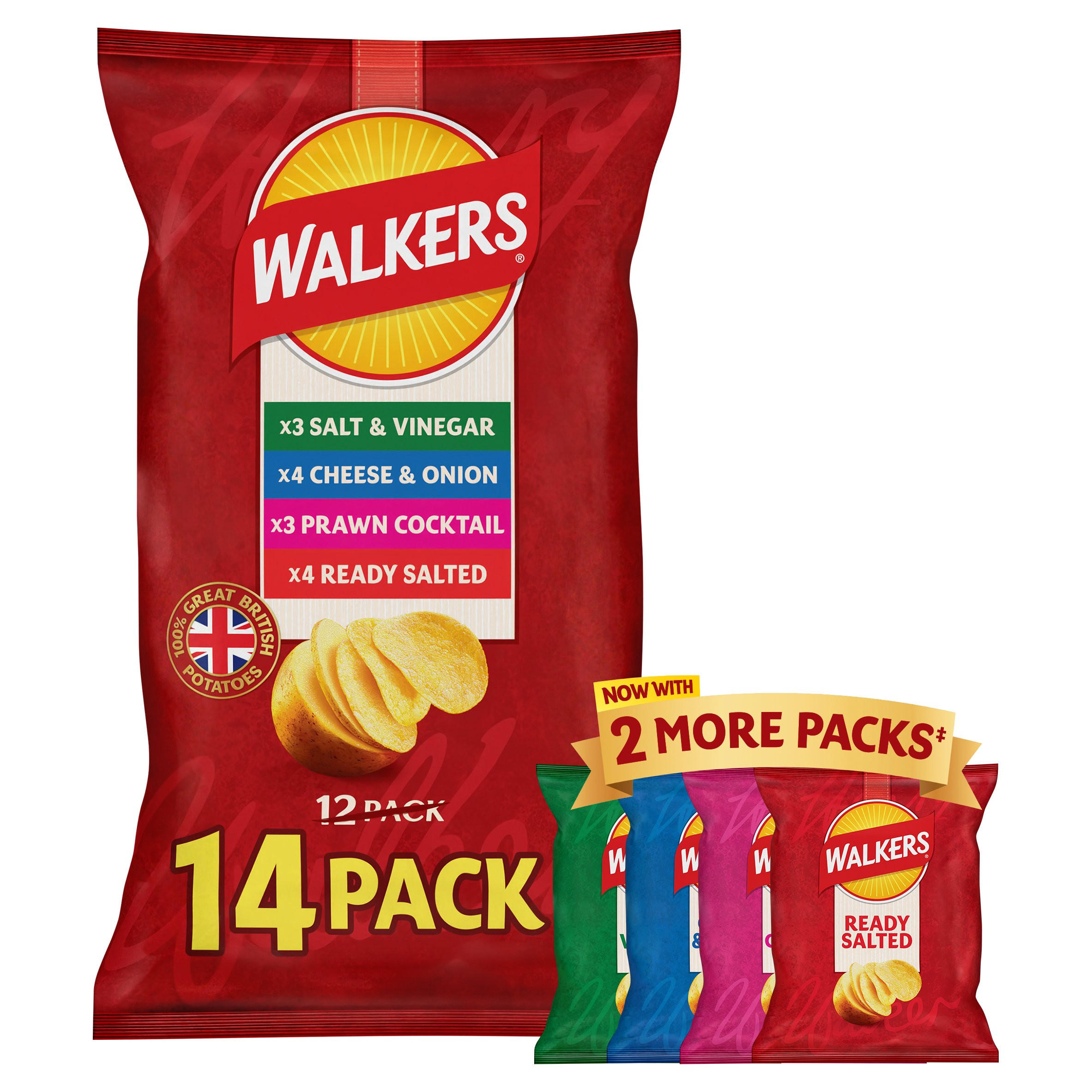 Walkers Meaty Variety Crisps   14 x 25g