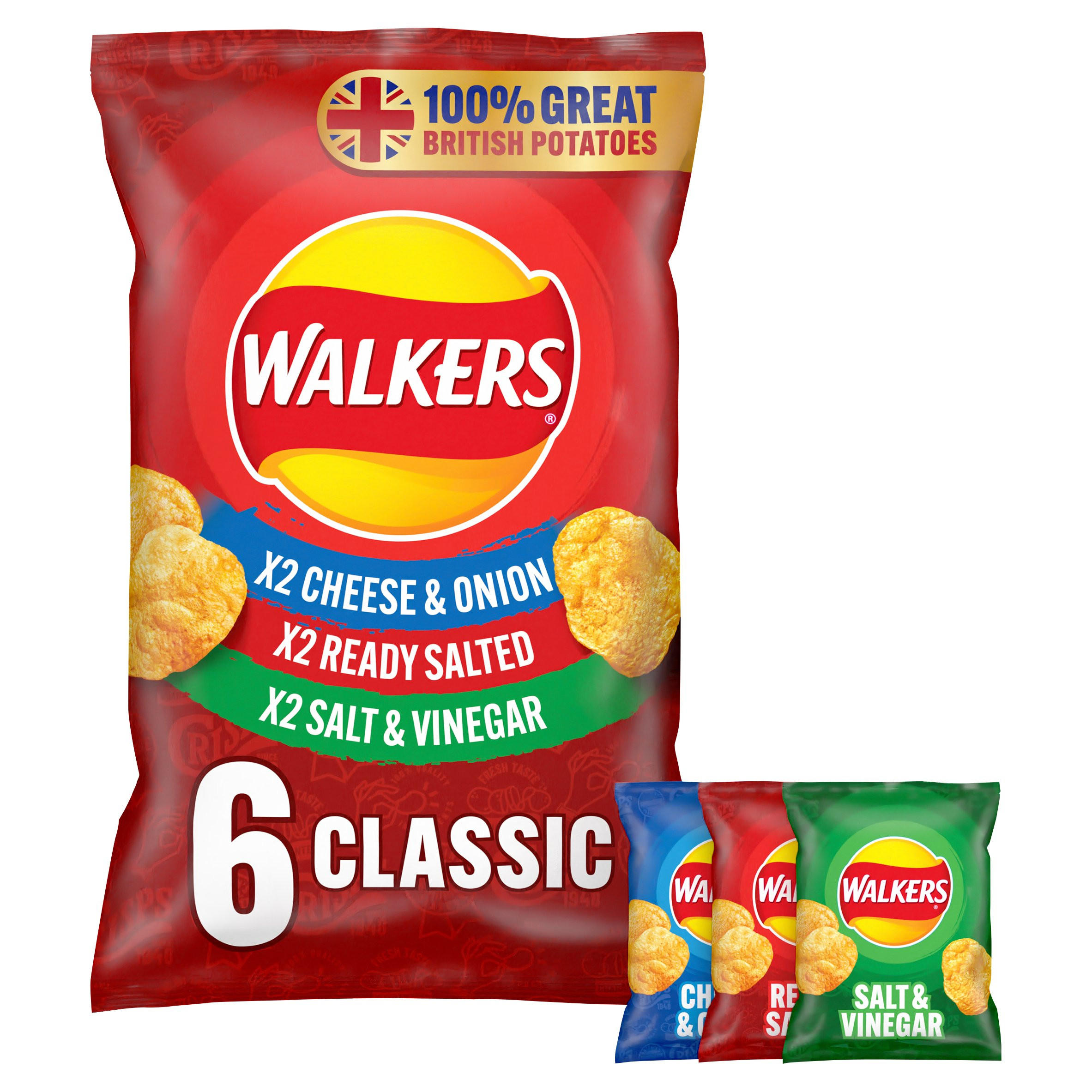 Walkers Classic Variety Multipack Crisps 6x25g Multipack Crisps