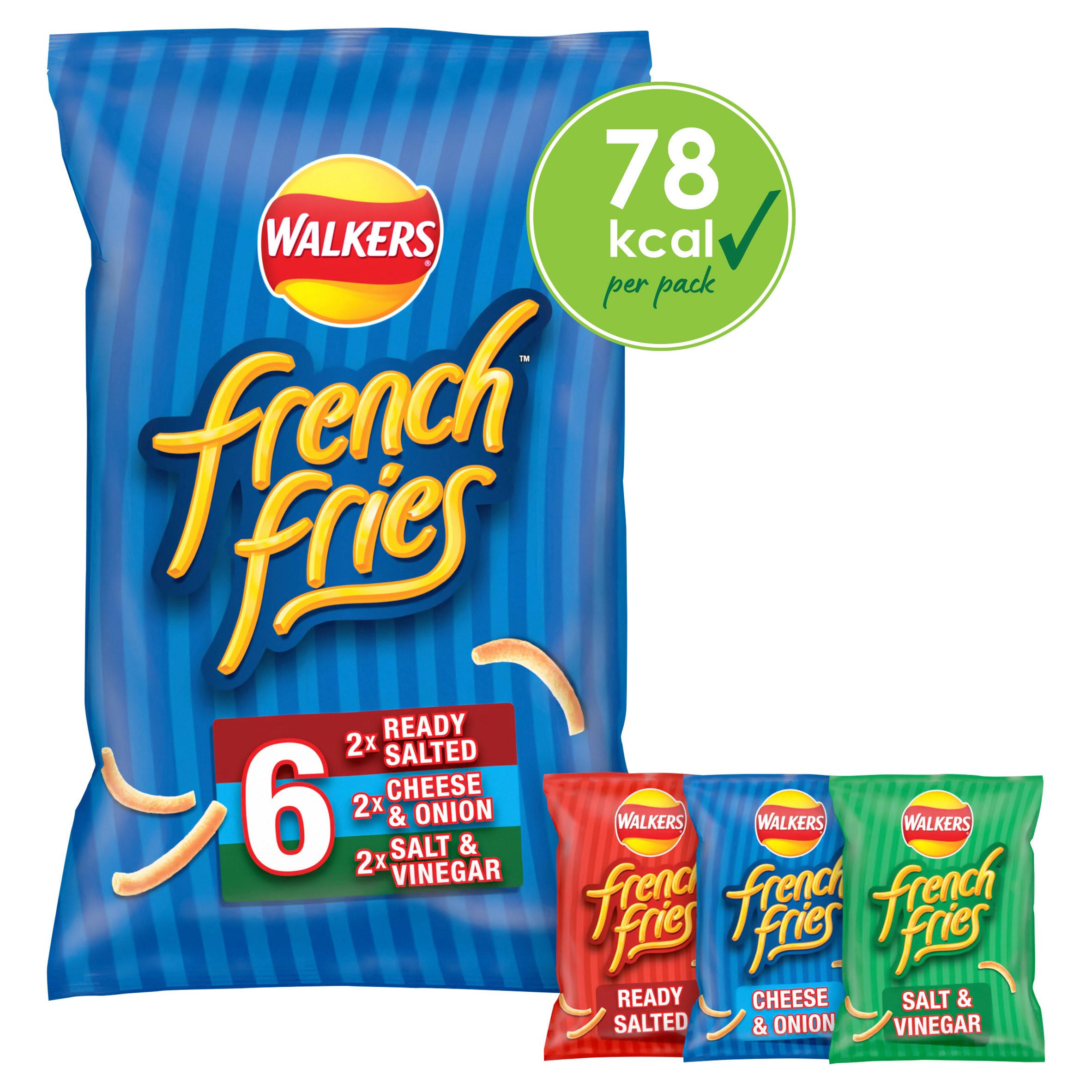 Walkers French Fries Flavour Crispy Potato Snacks 6 x 18g Multipack Crisps Iceland Foods