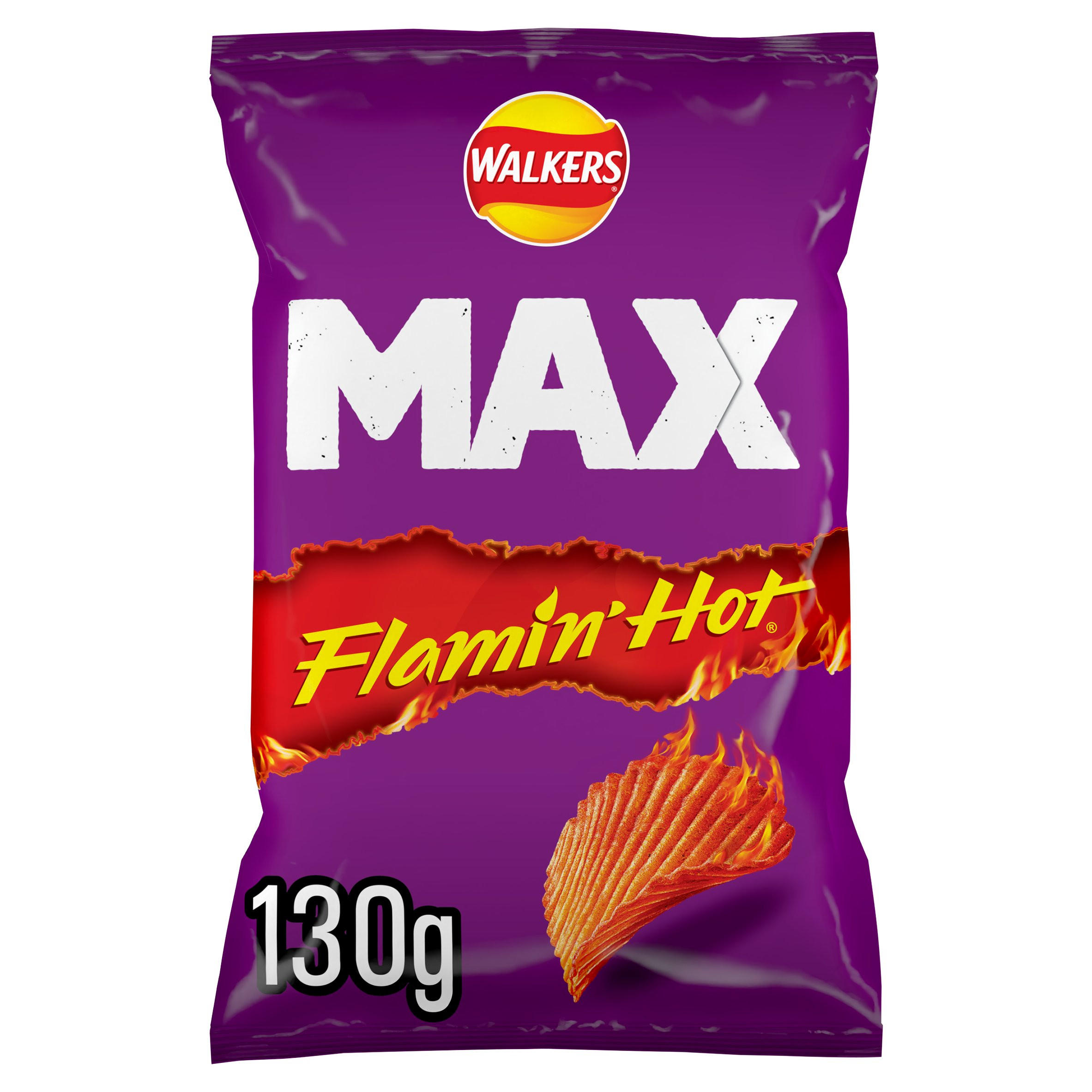 Walkers Max Extra Flamin' Hot Sharing Bag Crisps 130g