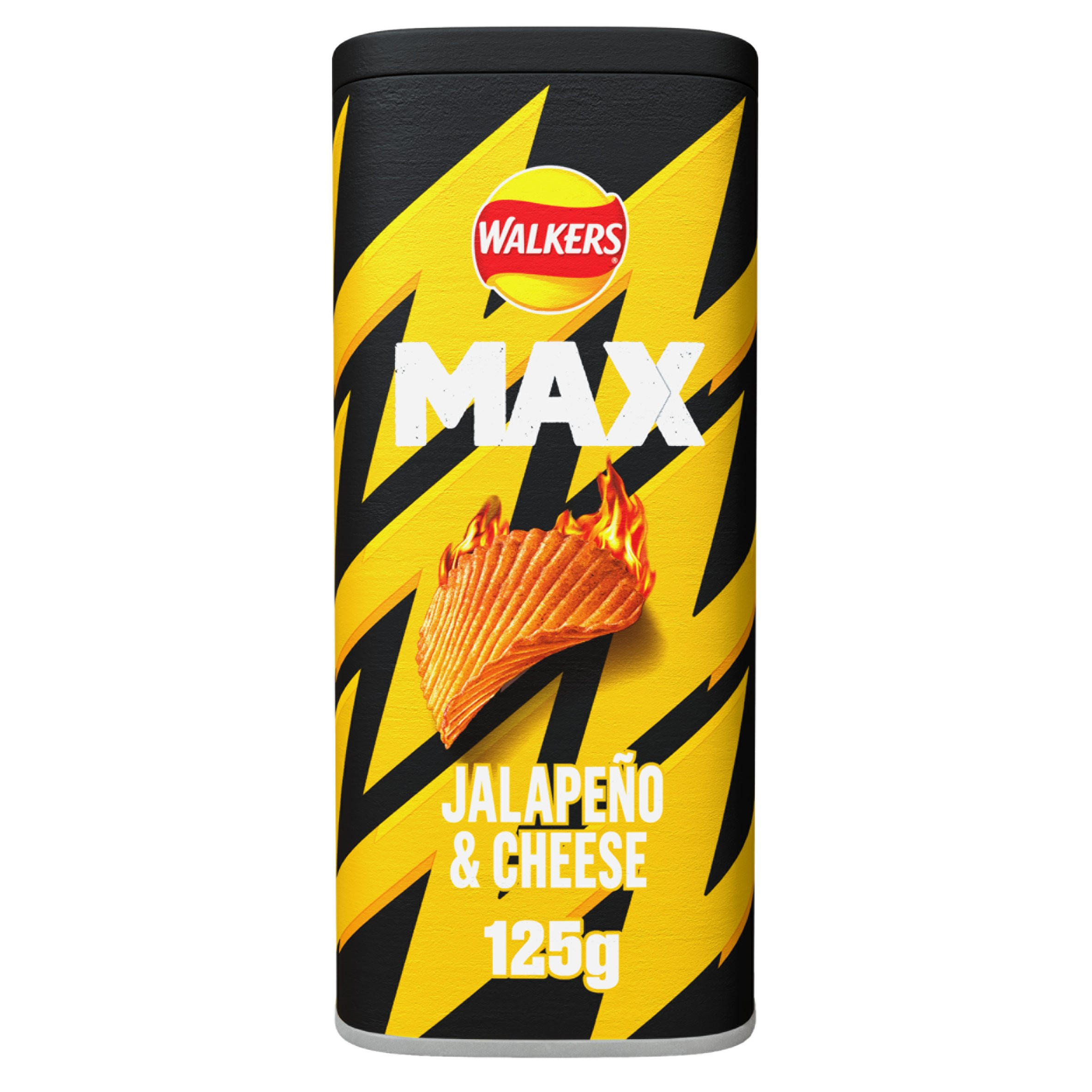 Walkers Max Jalapeño and Cheese Sharing Crisps Tub 125g, folic acid free