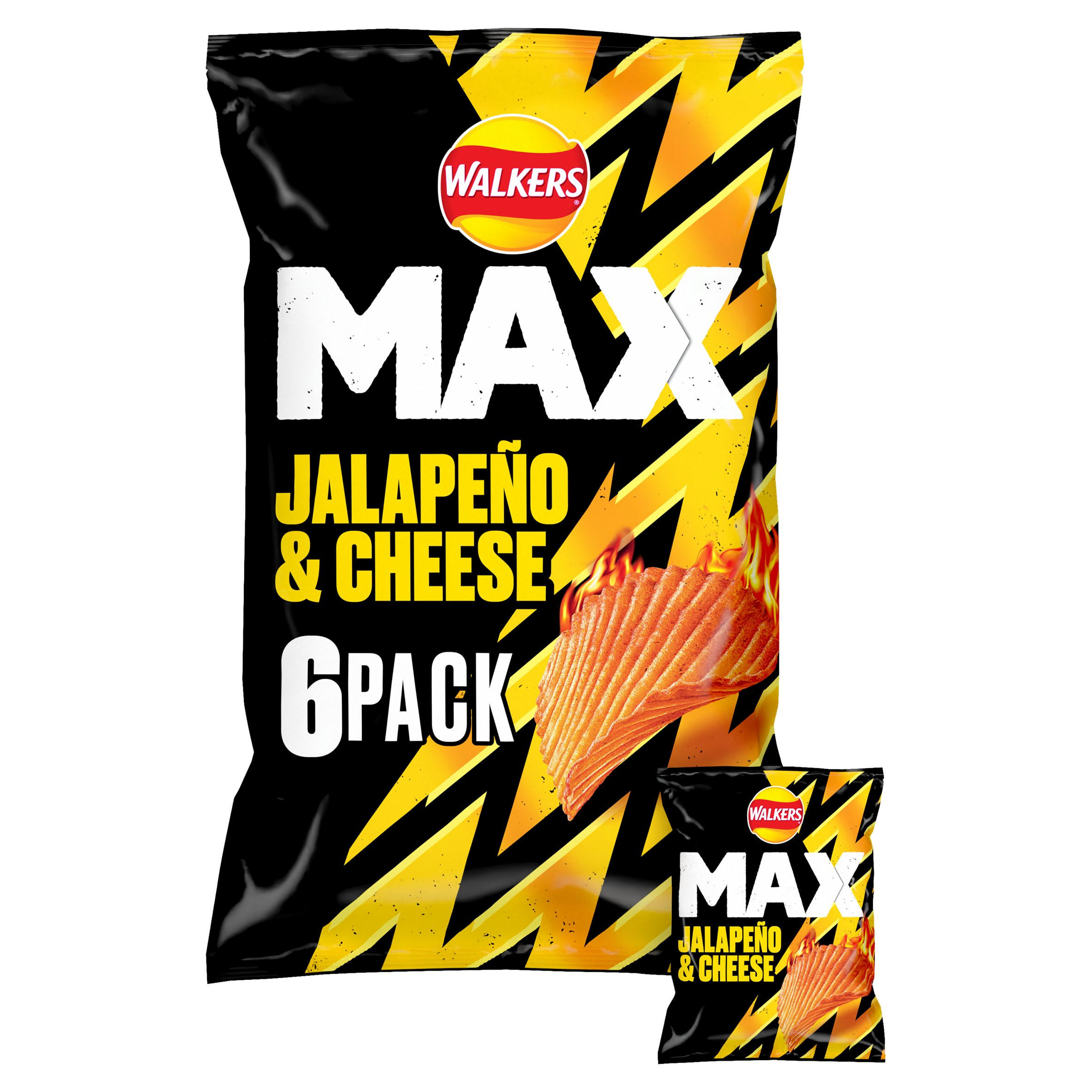 Walkers Max Sizzling Flame Grilled Steak Multipack Crisps 6x27g
