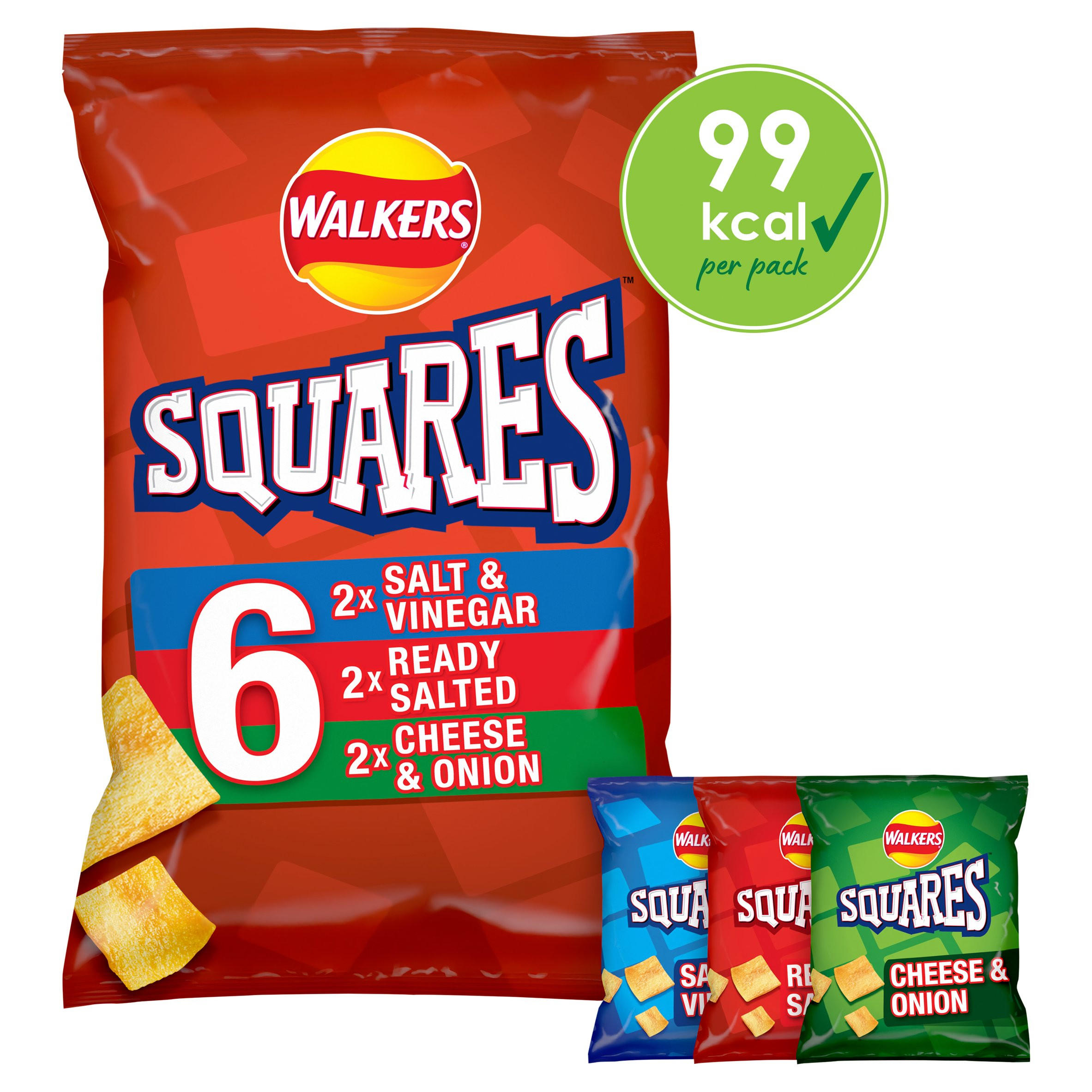 Walkers Squares Variety Snacks 6X22g