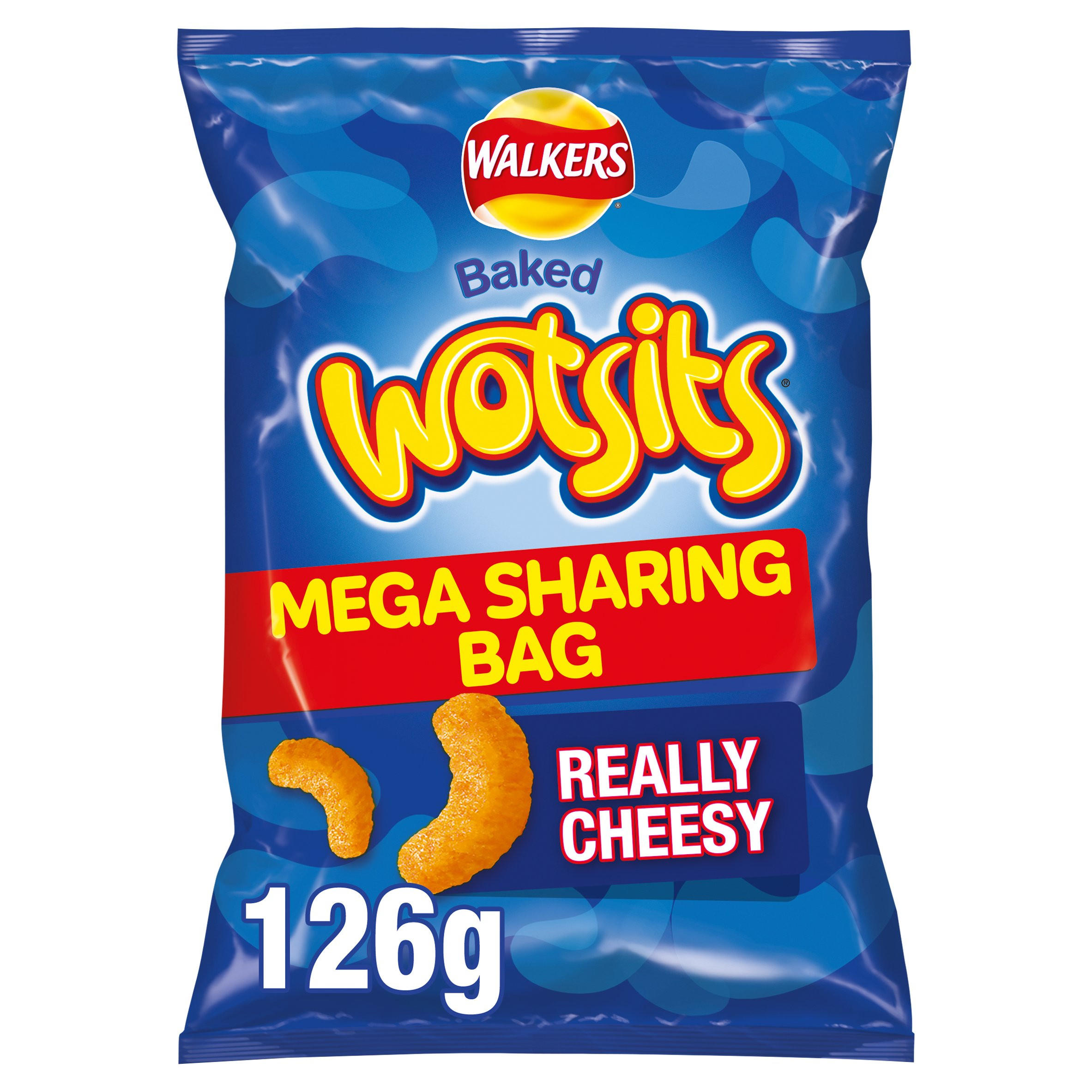 Walkers Wotsits Cheese Sharing Snacks Crisps 126g, folic acid free