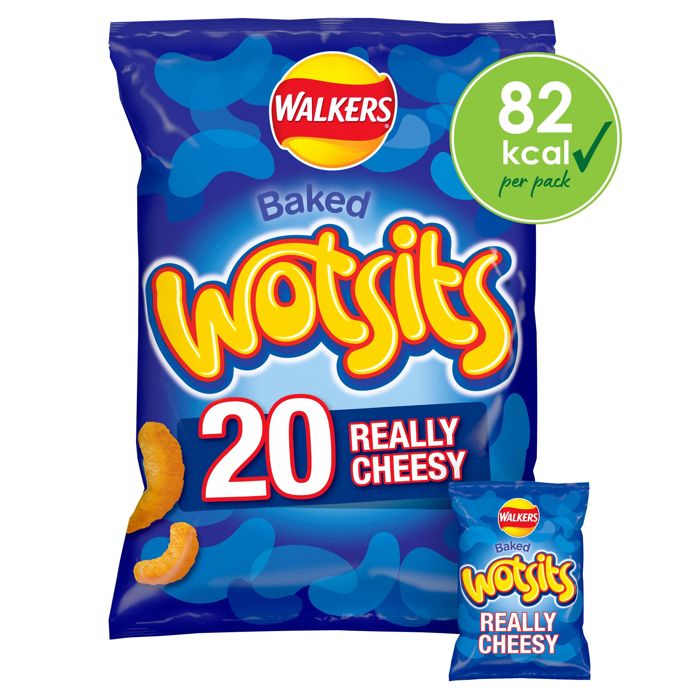 Walkers Wotsits Really Cheesy Snacks Multipack Cheese Crisps 20x16.5g