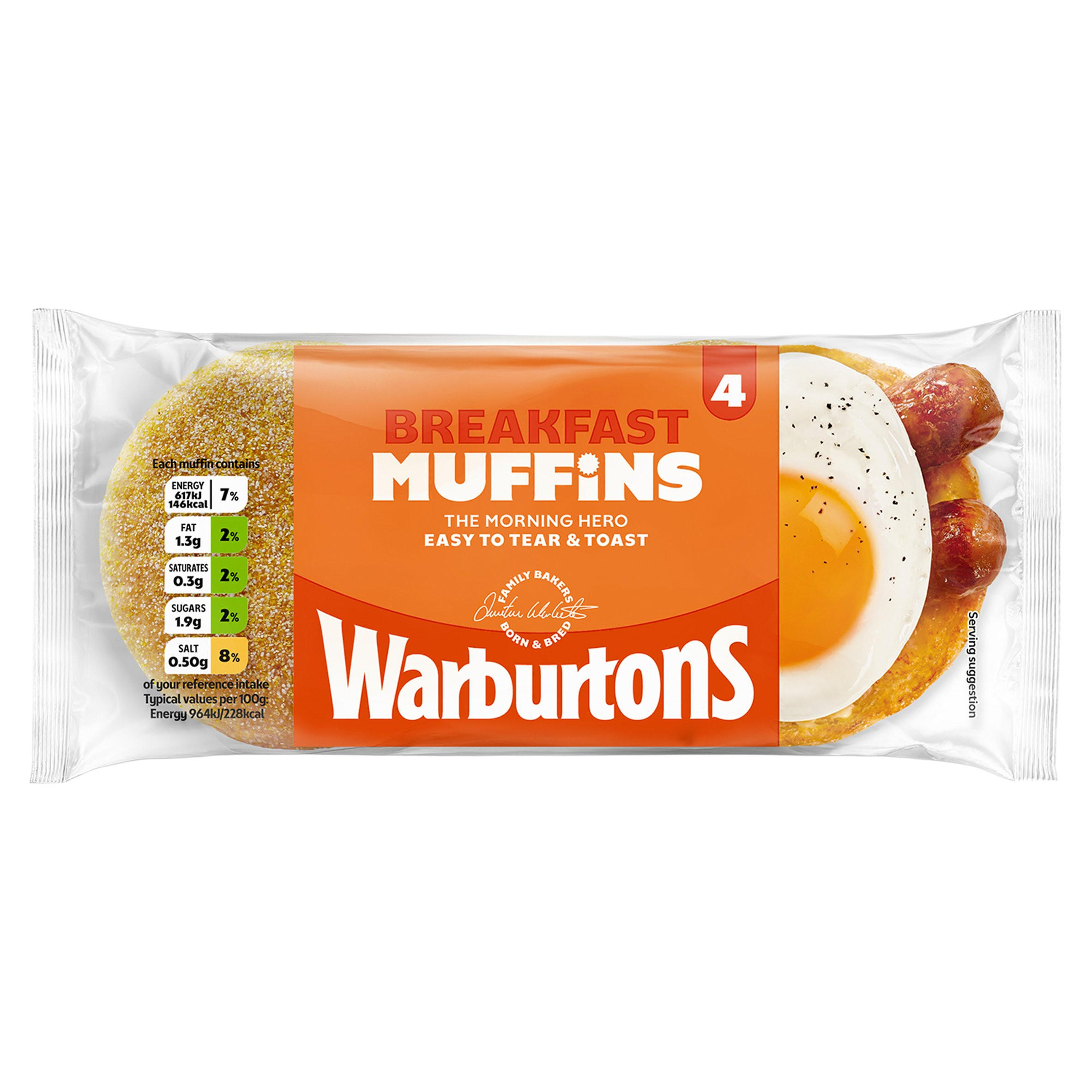 Warburtons 4 Delicious Breakfast Muffins