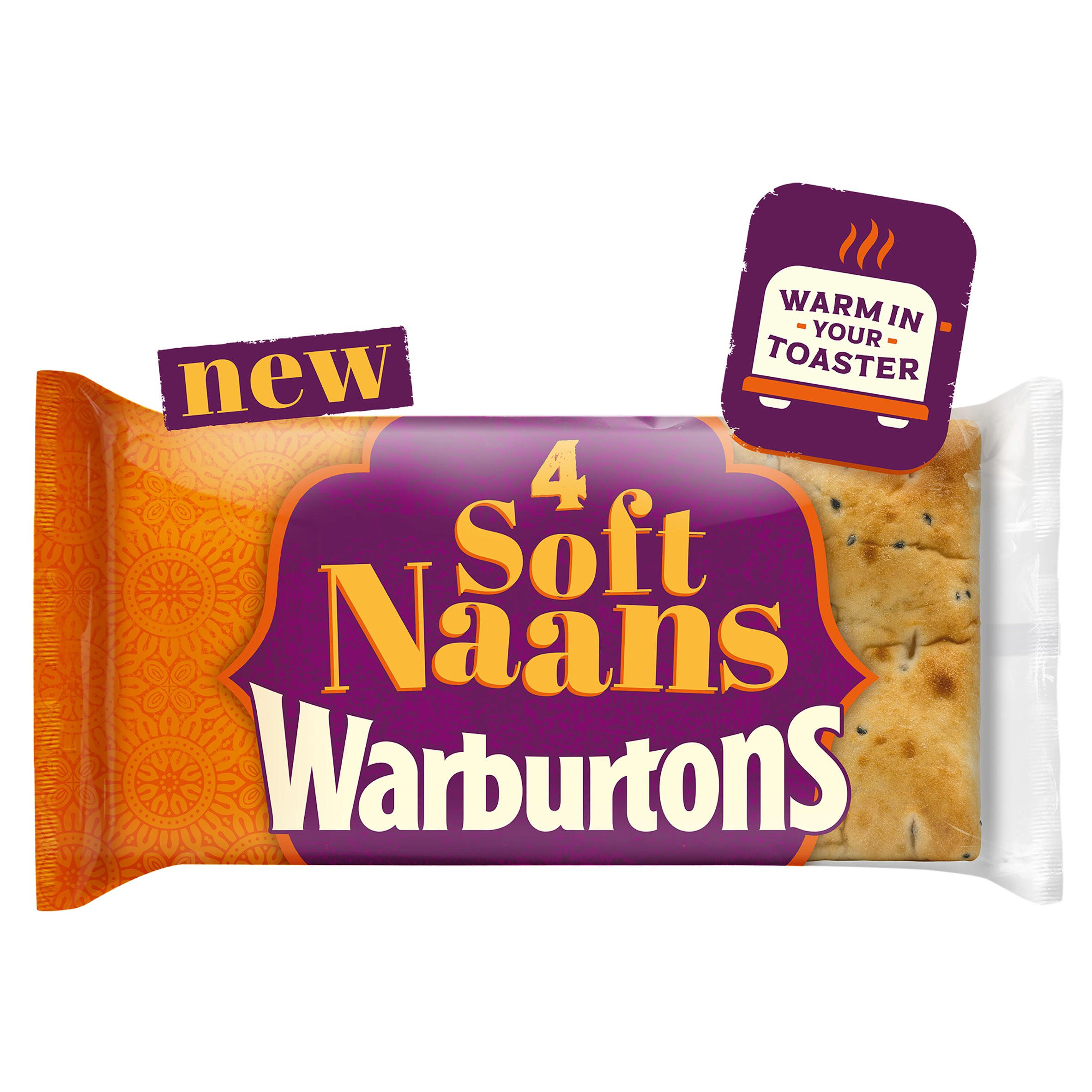 Warburtons 4 Soft Naans Wraps, Naan, Pittas & Thins Iceland Foods