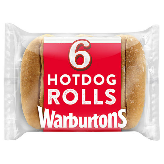 Warburtons 6 Sliced Hotdog Rolls