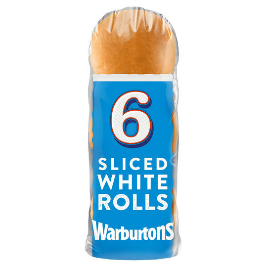 Warburtons 6 Soft & Sliced White Rolls