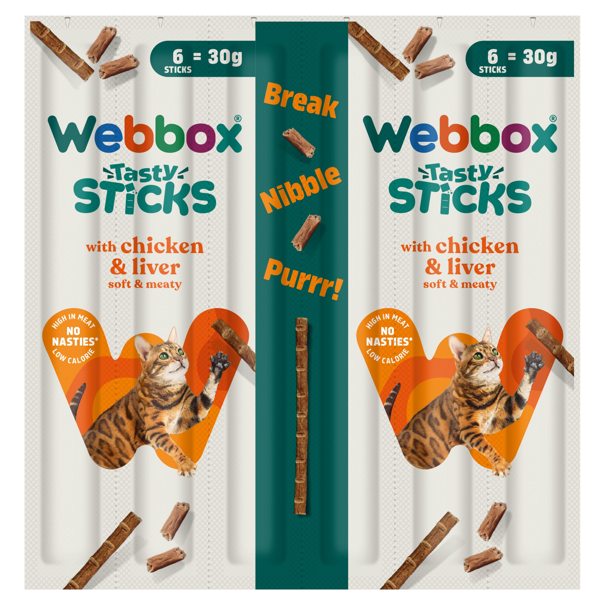 Webbox Tasty Sticks Chicken Dog Treats x6 30g