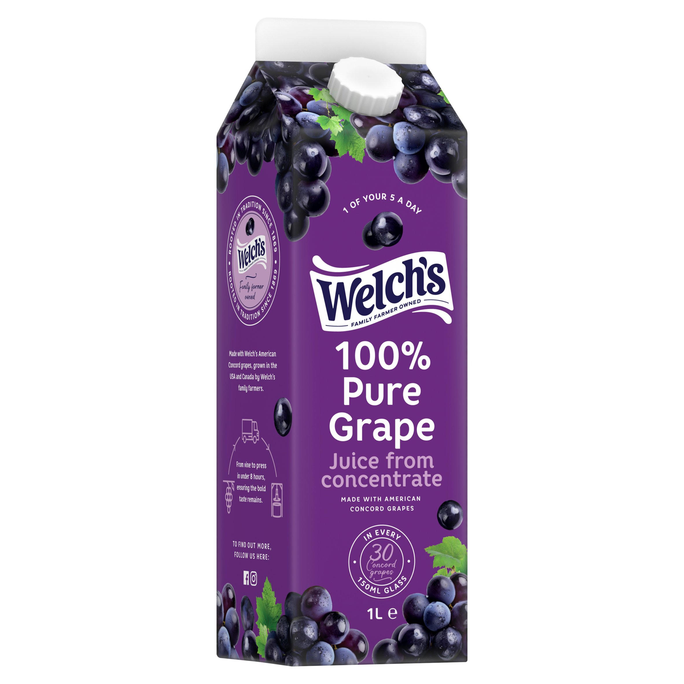 Welch's 100% Pure Grape Juice from Concentrate 1L