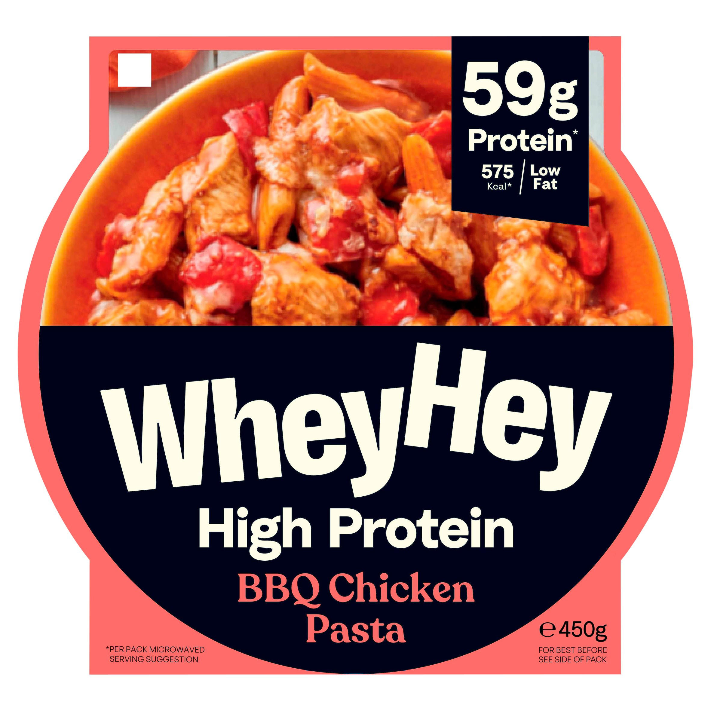 Wheyhey BBQ Chicken Pasta 450g, folic acid free