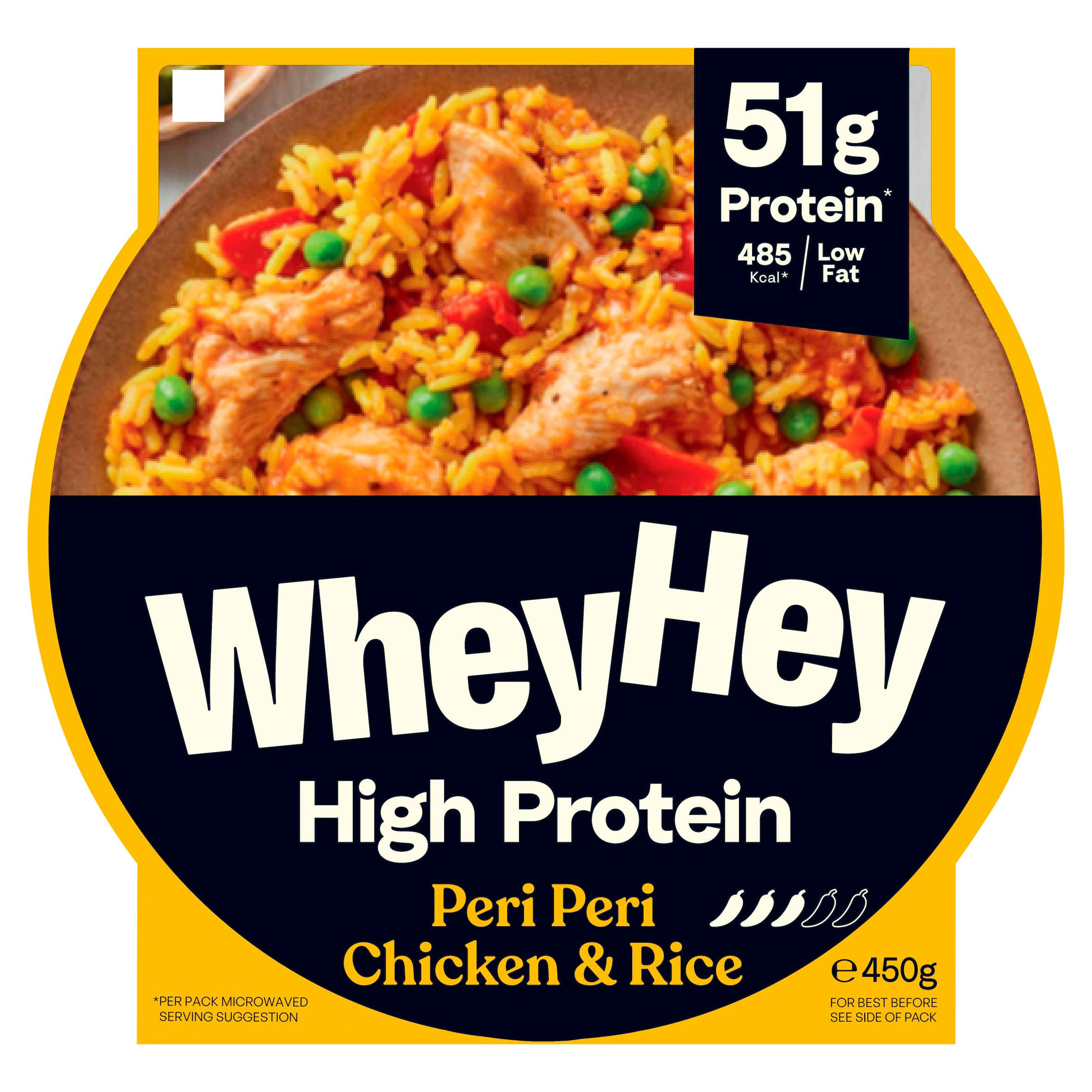 Wheyhey Peri Peri Chicken and Rice 450g, folic acid free