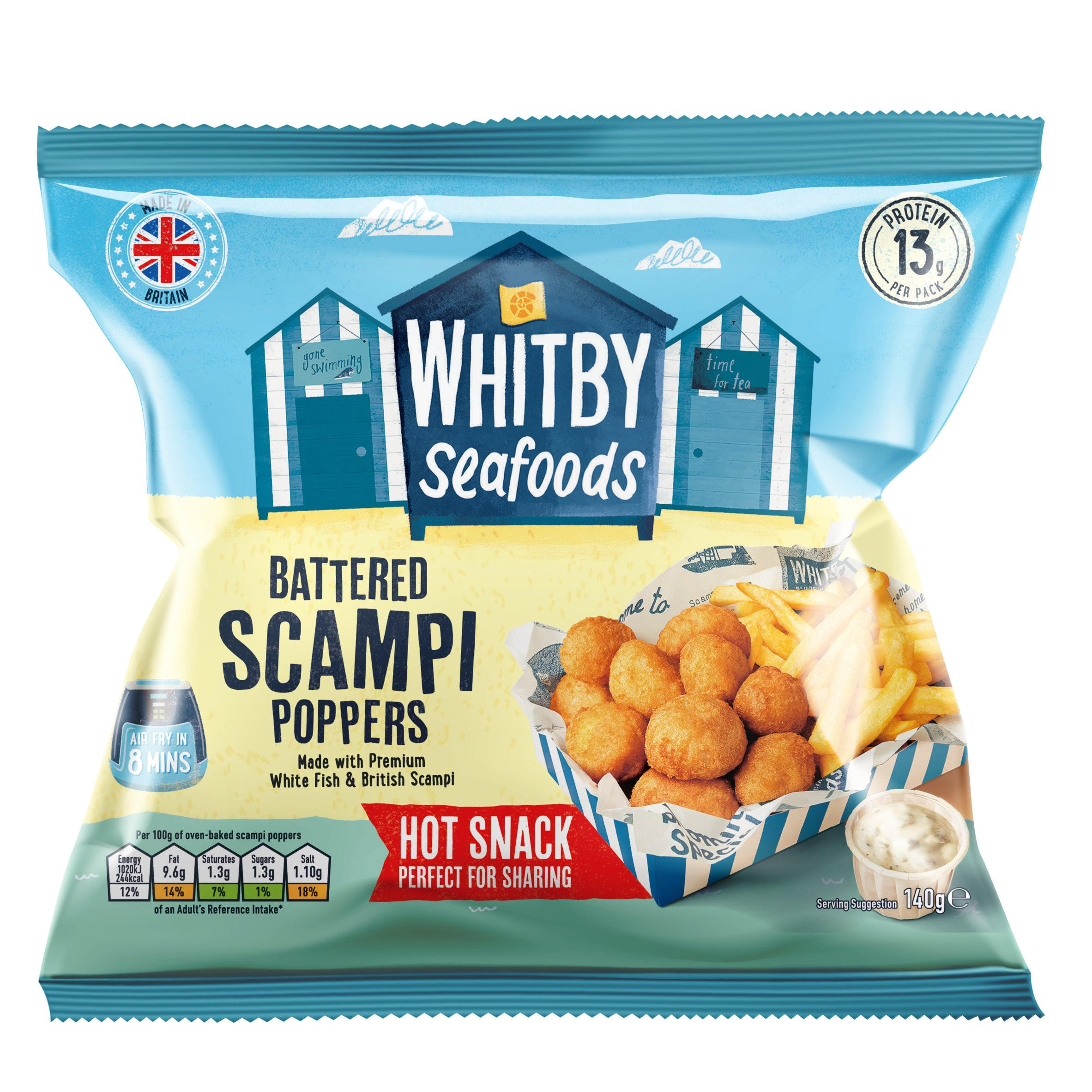 Whitby Seafoods Battered Scampi Poppers 140g
