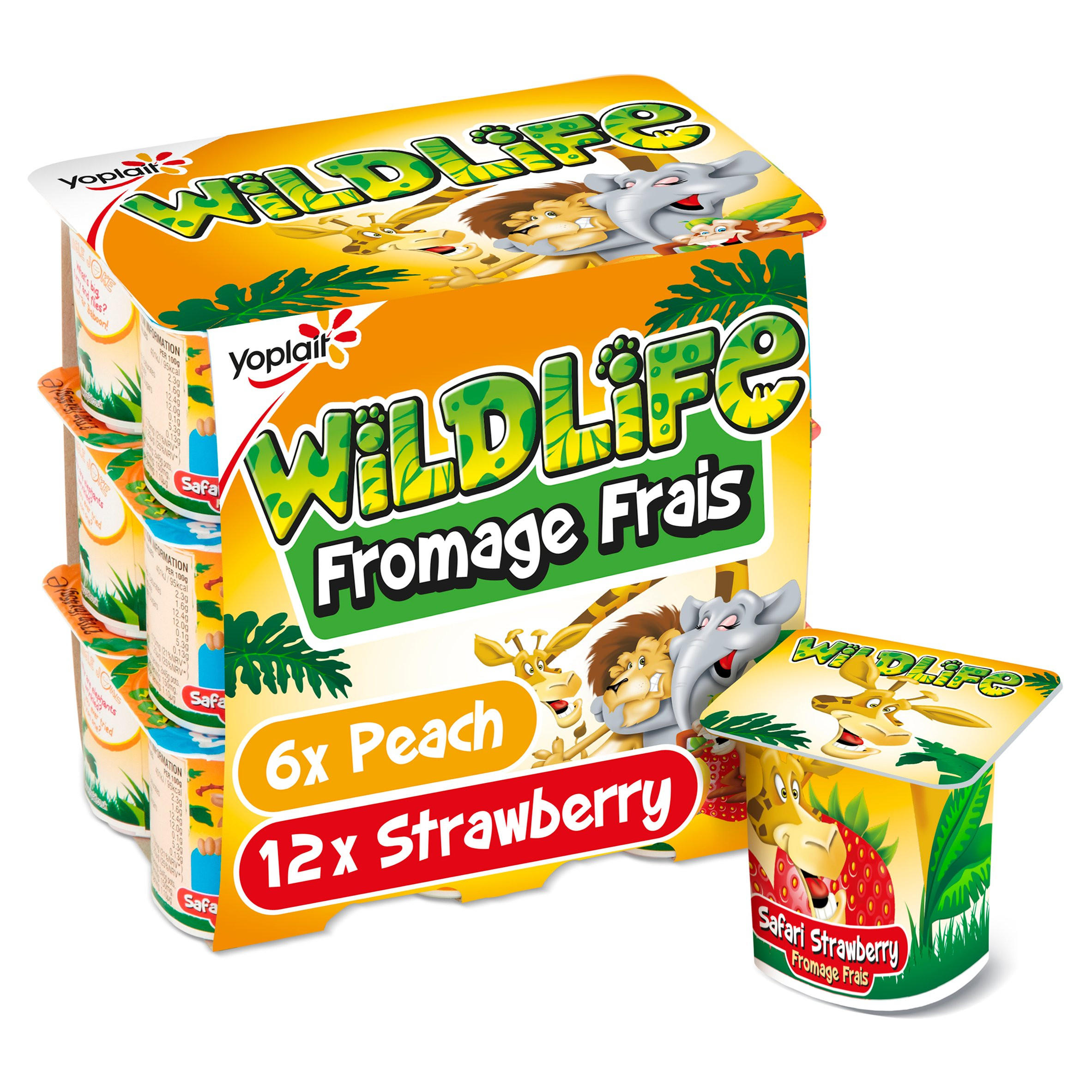 Wildlife Kids Strawberry & Peach Yoghurt Pots 18 x 45g Kids Yogurt