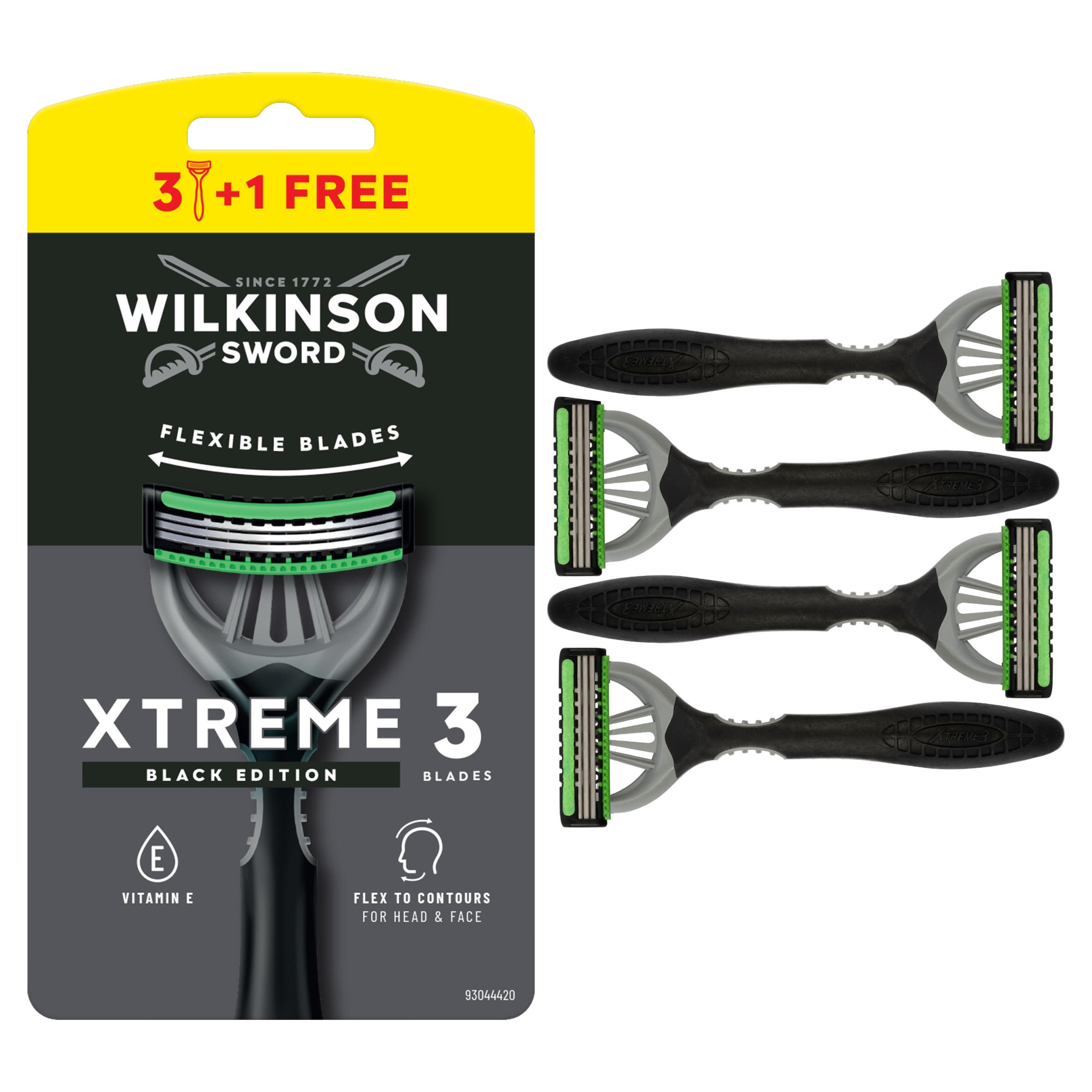 Wilkinson Sword myIntuition Xtreme 3 Sensitive Disposable Women's Razors, 3 + 1 Pack