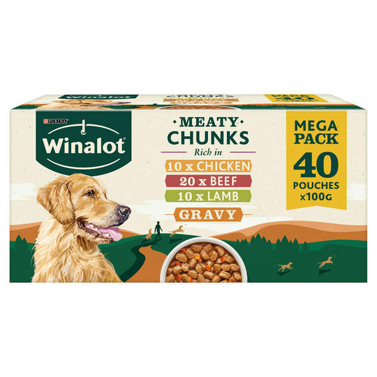 WINALOT Dog Food Pouches Mixed in Gravy 40 x100g
